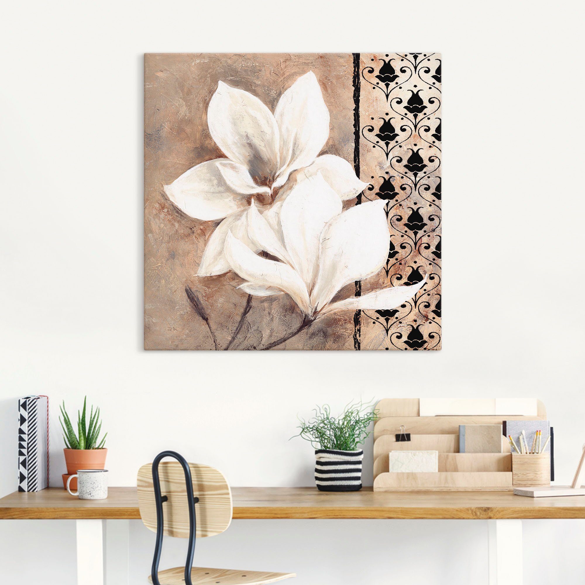 Artland Artprint Klassieke magnolia's als artprint op linnen in verschillende maten