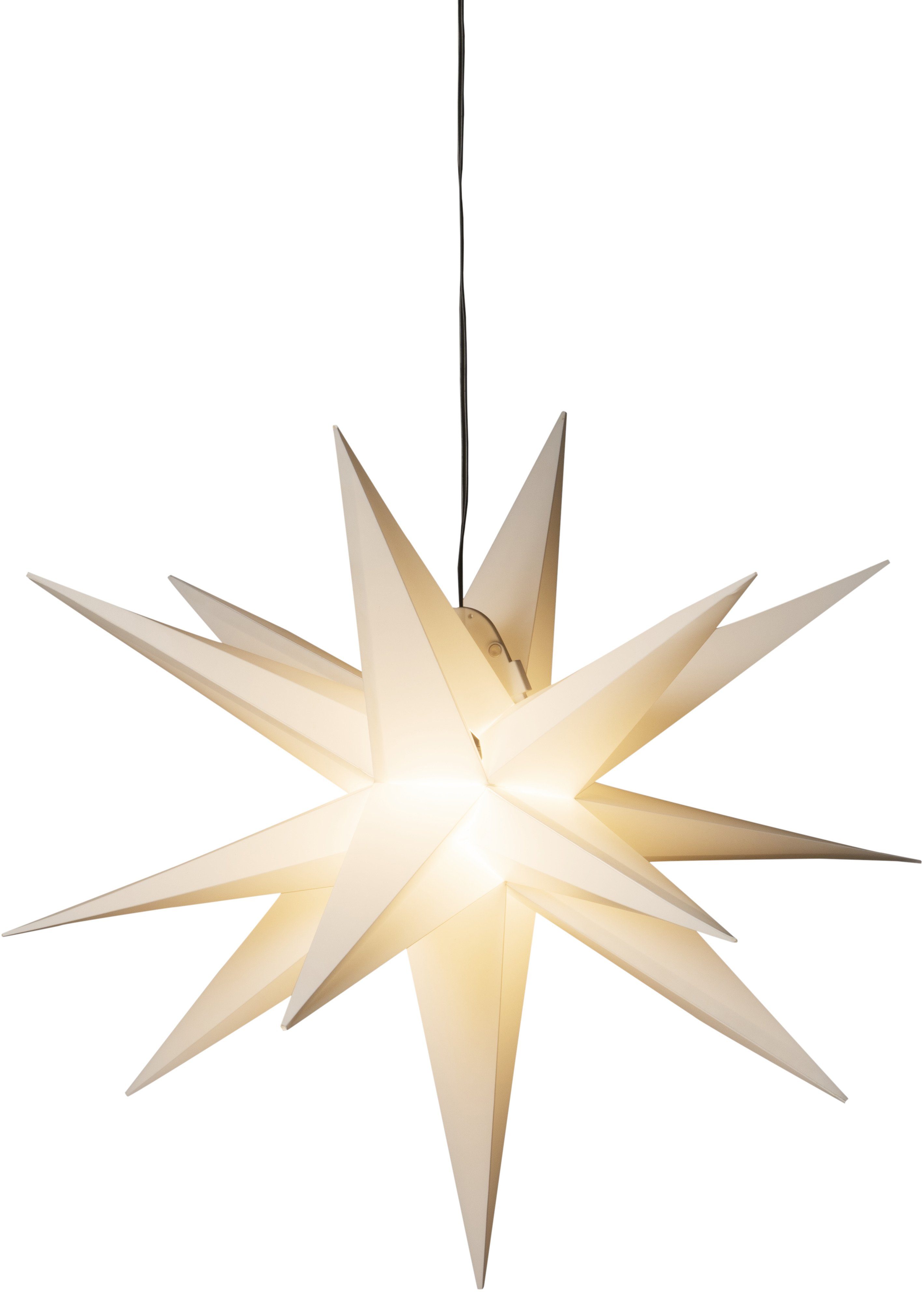 KONSTSMIDE Led-ster Weihnachtsstern, Weißer 3-D Kunststoffstern, Weihnachtsdeko aussen