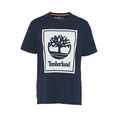 timberland t-shirt ss front stack logo tee blauw
