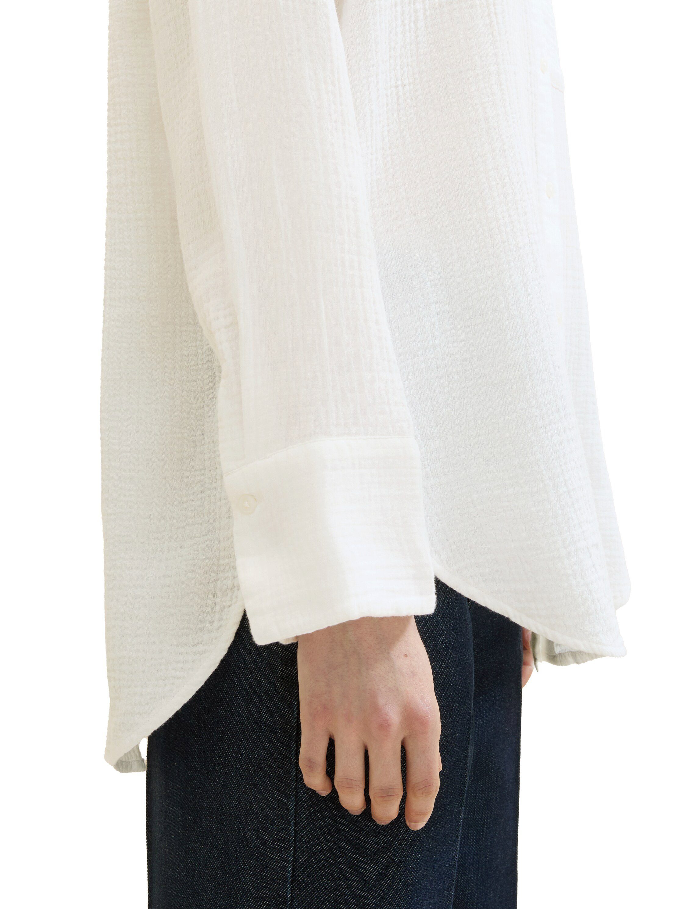 Tom Tailor Blouse met lange mouwen met structuur
