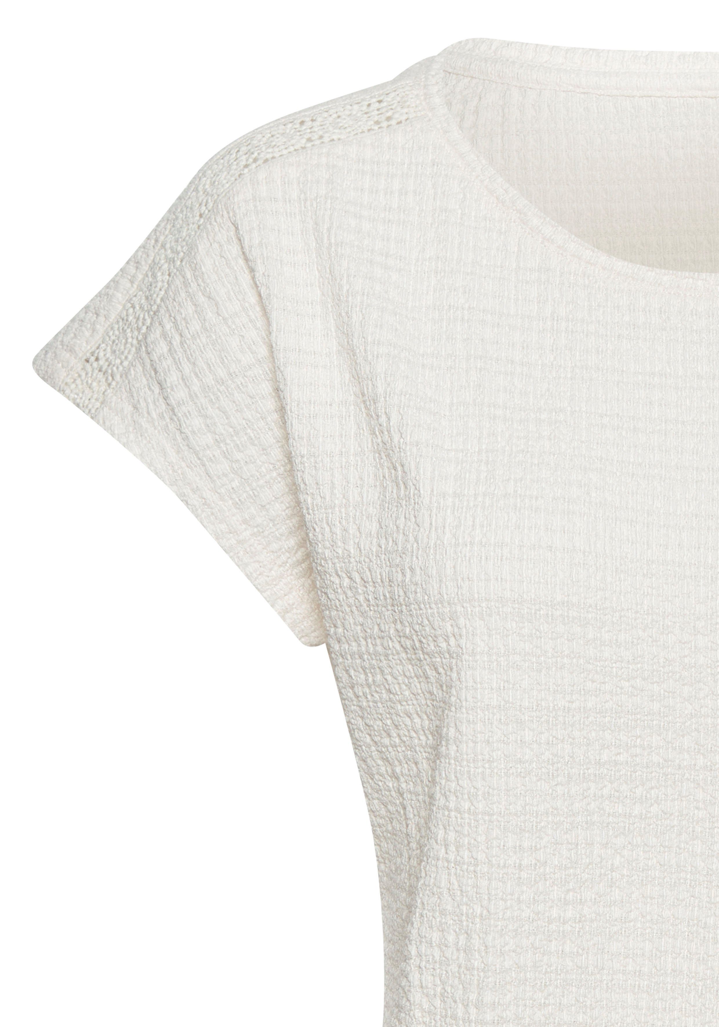 Vivance Shirt met korte mouwen Met decoratieve haak-inzet van kreukvrije crêpe-kwaliteit (2-delig, Set van 2)