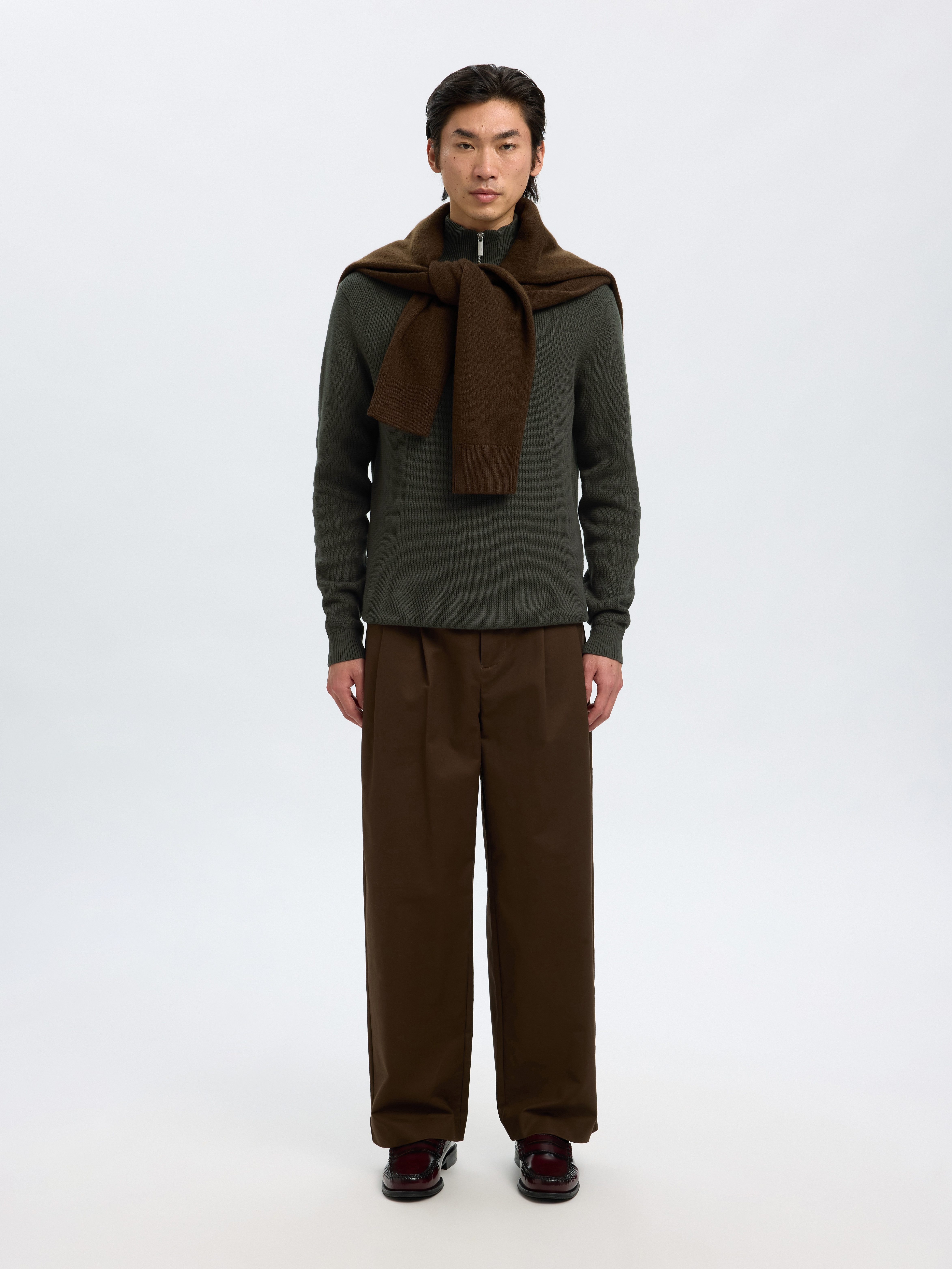 SELECTED HOMME Schipperstrui SLHDANE LS KNIT STRUCTURE HALF ZIP NOOS