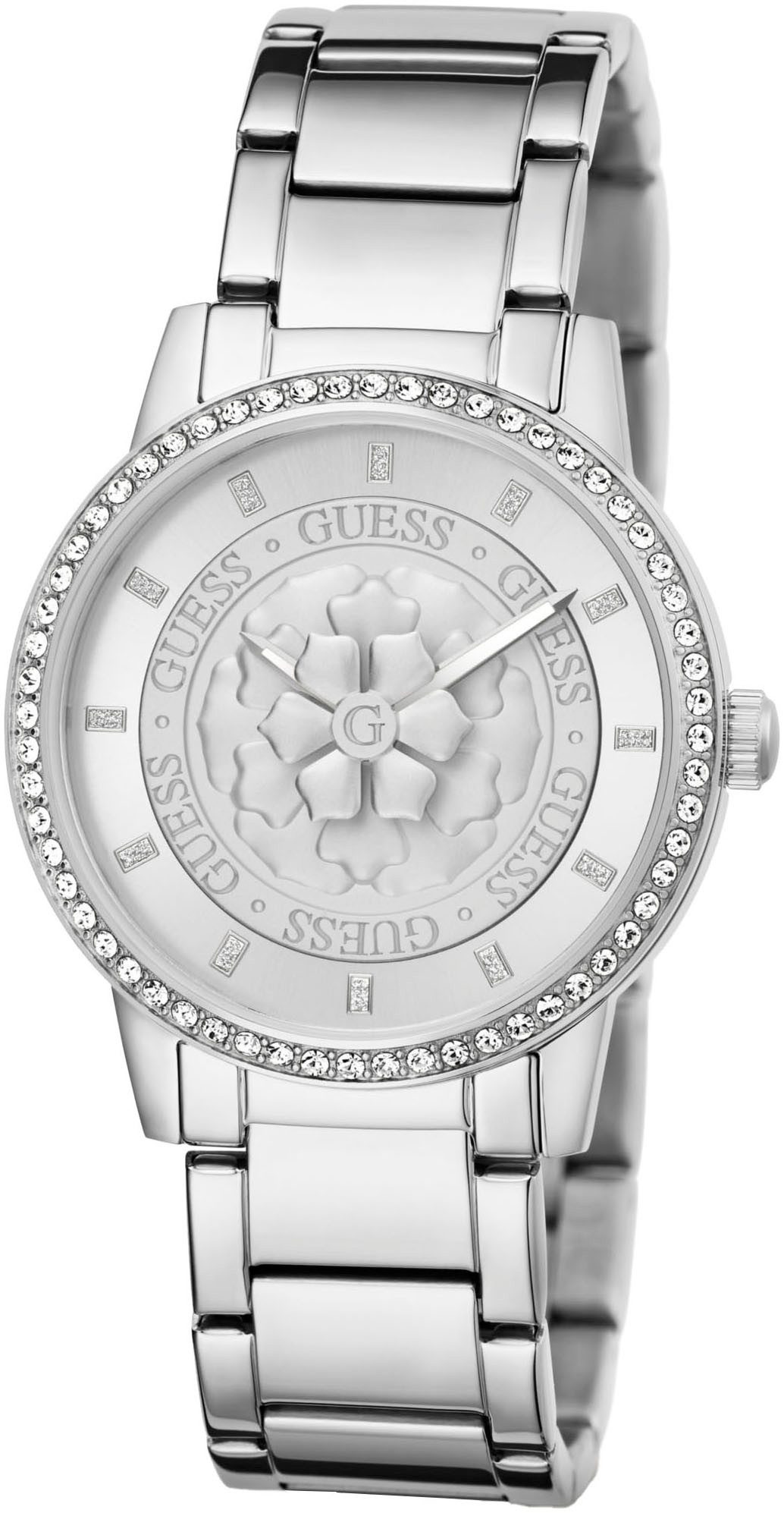 Guess Kwartshorloge Petal Horloge, dameshorloge, kristallen, mineraalglas, stalen band