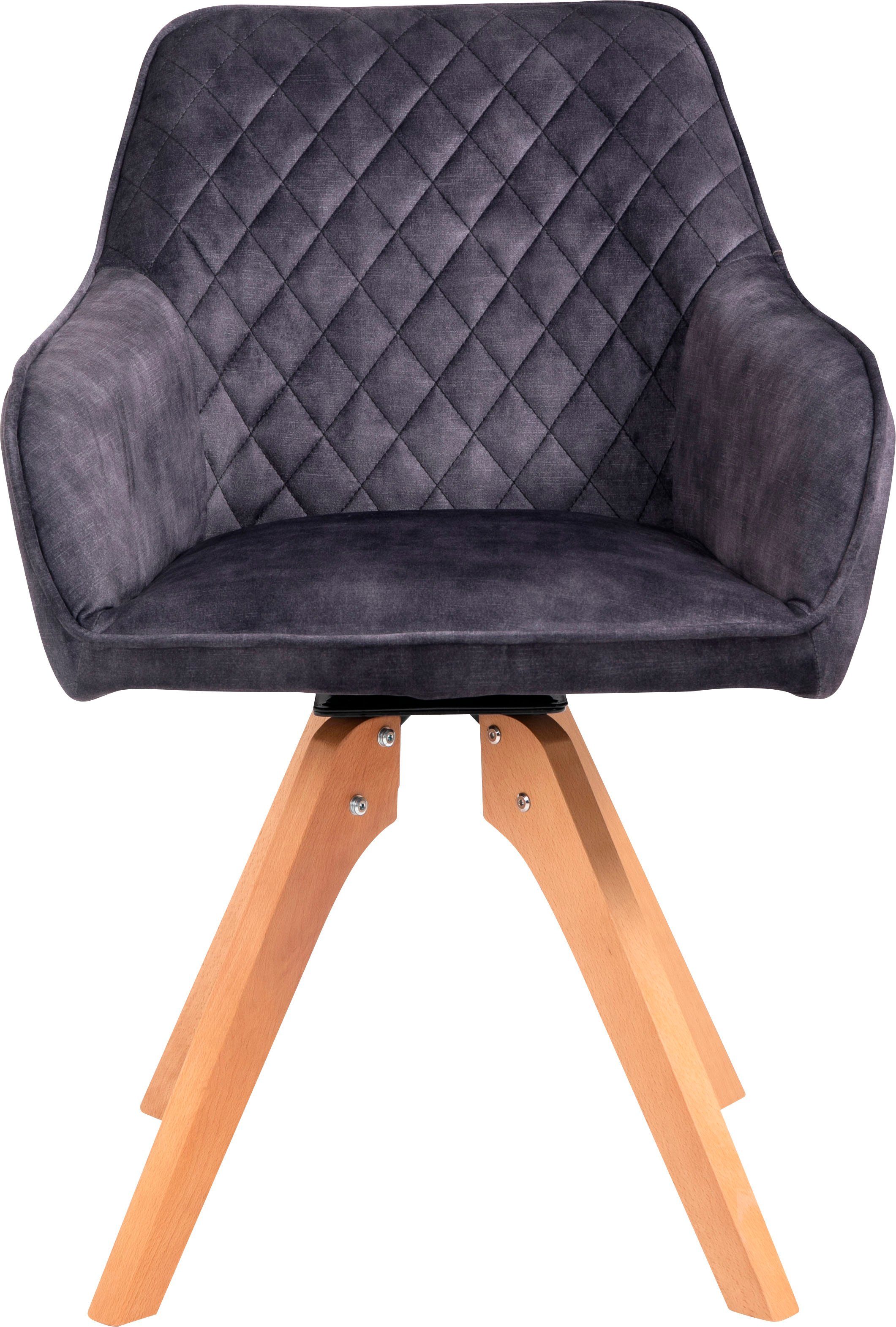 SalesFever Stoel met armleuningen Växjö - Eetkamerstoel comfort en stijl Zitcomfort opnieuw gedefinieerd: 180° draaiplaat inbegrepen! (1 stuk)