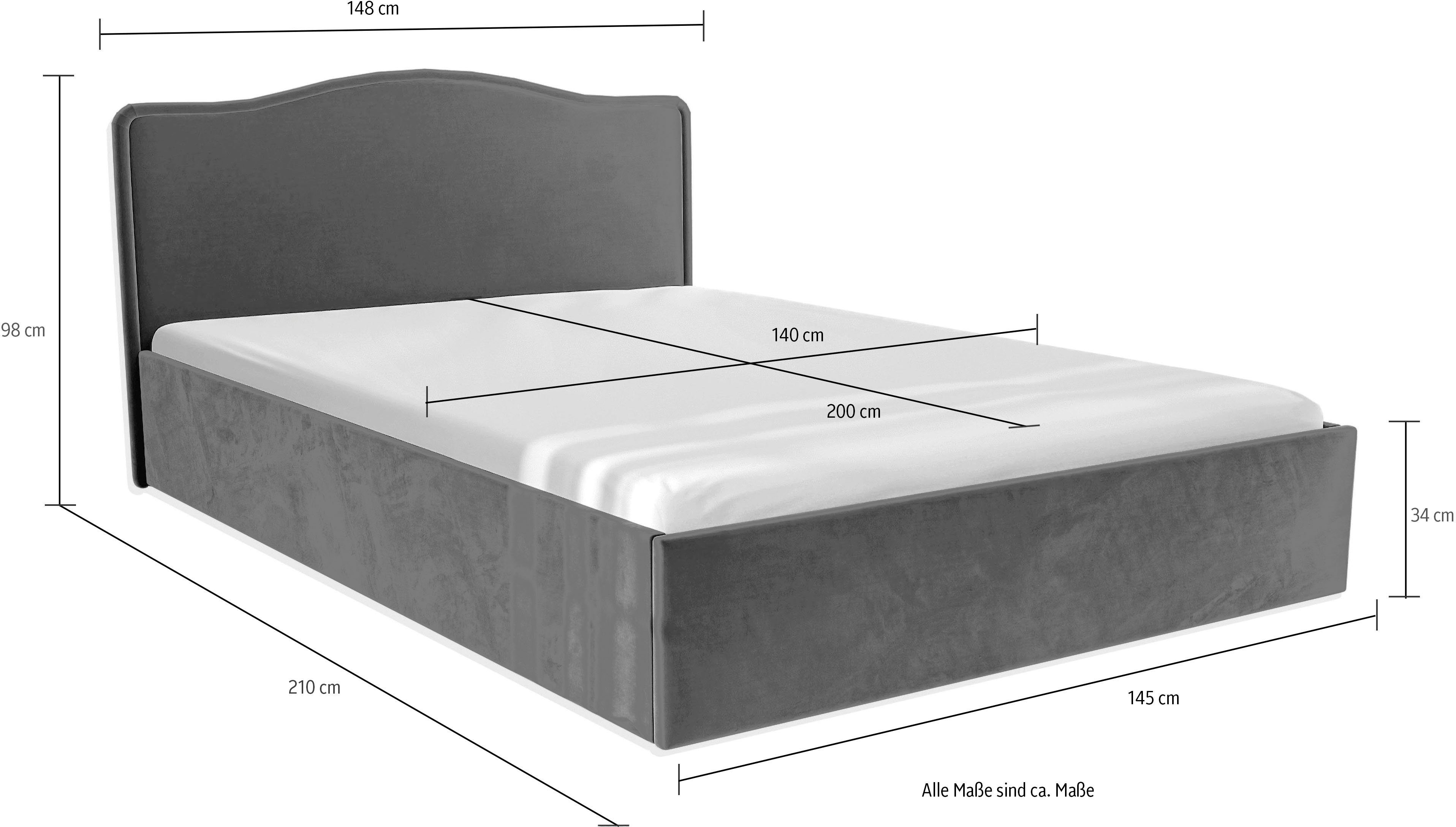 Westfalia Polsterbetten Gestoffeerd bed Graz optioneel met opbergruimte, verschillende matrastypes verkrijgbaar
