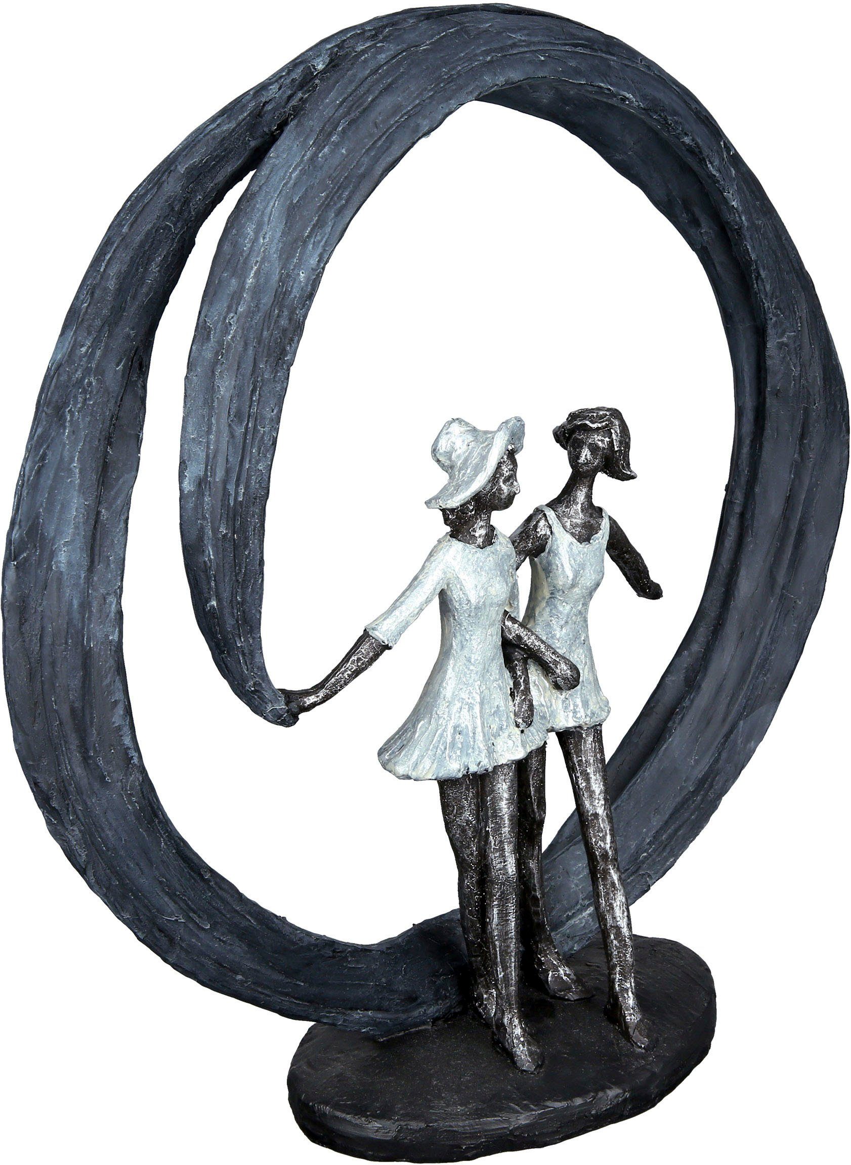 Casablanca by Gilde Decoratief figuur Sculptuur More than friends, grijs/zilverkleur (1 stuk)