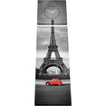 conni oberkircher´s wanddecoratie parijs - stad met decoratieve klok, eiffeltoren, auto, bezienswaardigheden (set) rood