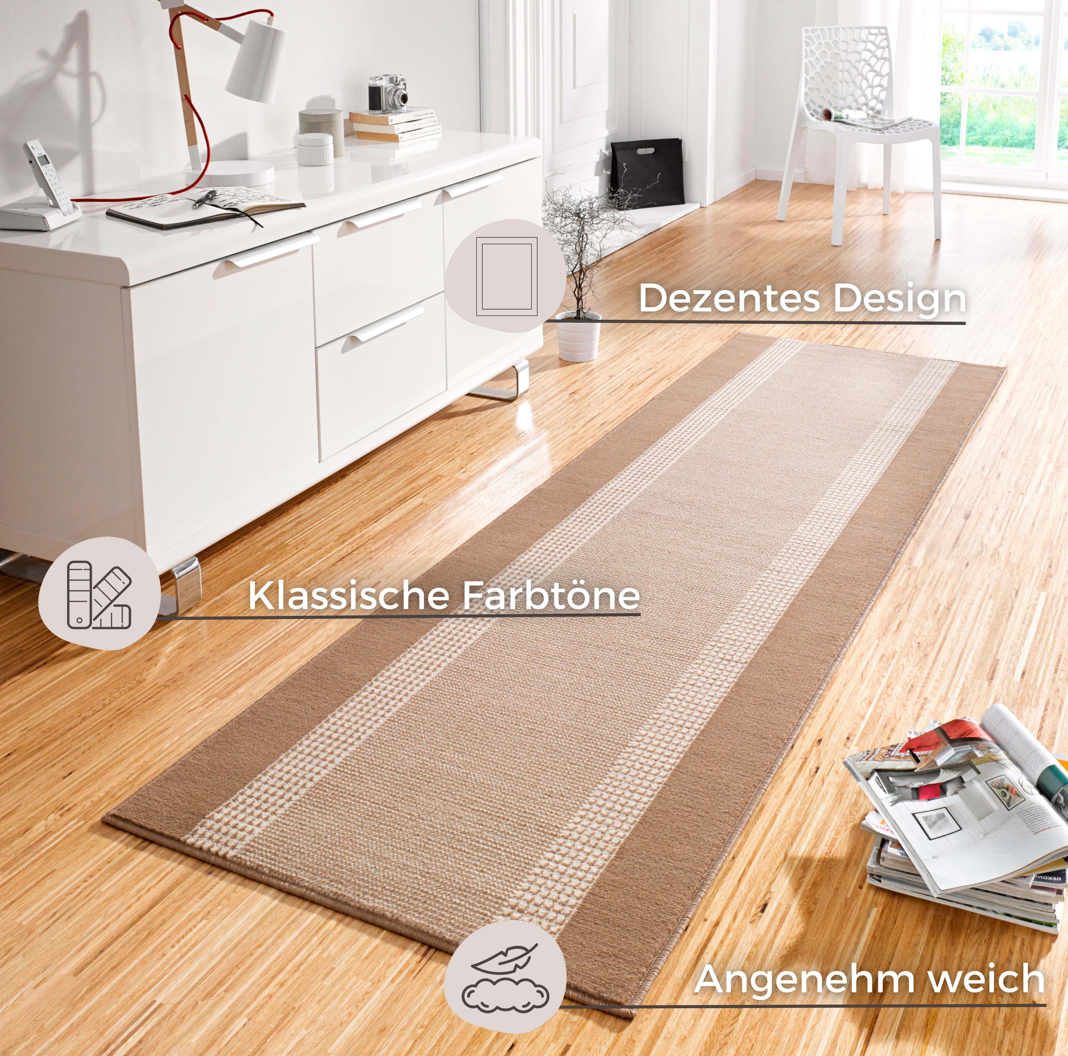 HANSE Home Vloerkleed Band Kortpolig, zacht, loper maten, woonkamer, slaapkamer, eetkamer