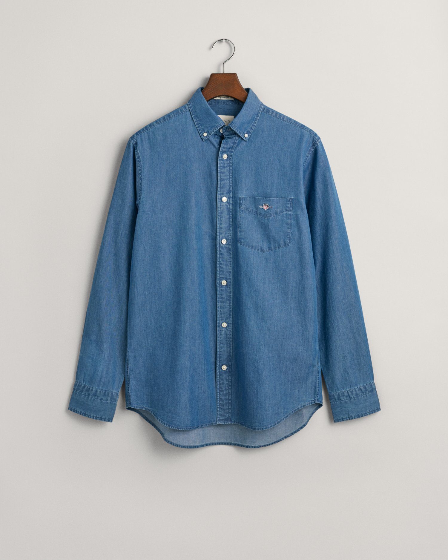 Gant Overhemd met lange mouwen Regular Fit Denim Overhemd Jeanshemd onderhoudsvriendelijk