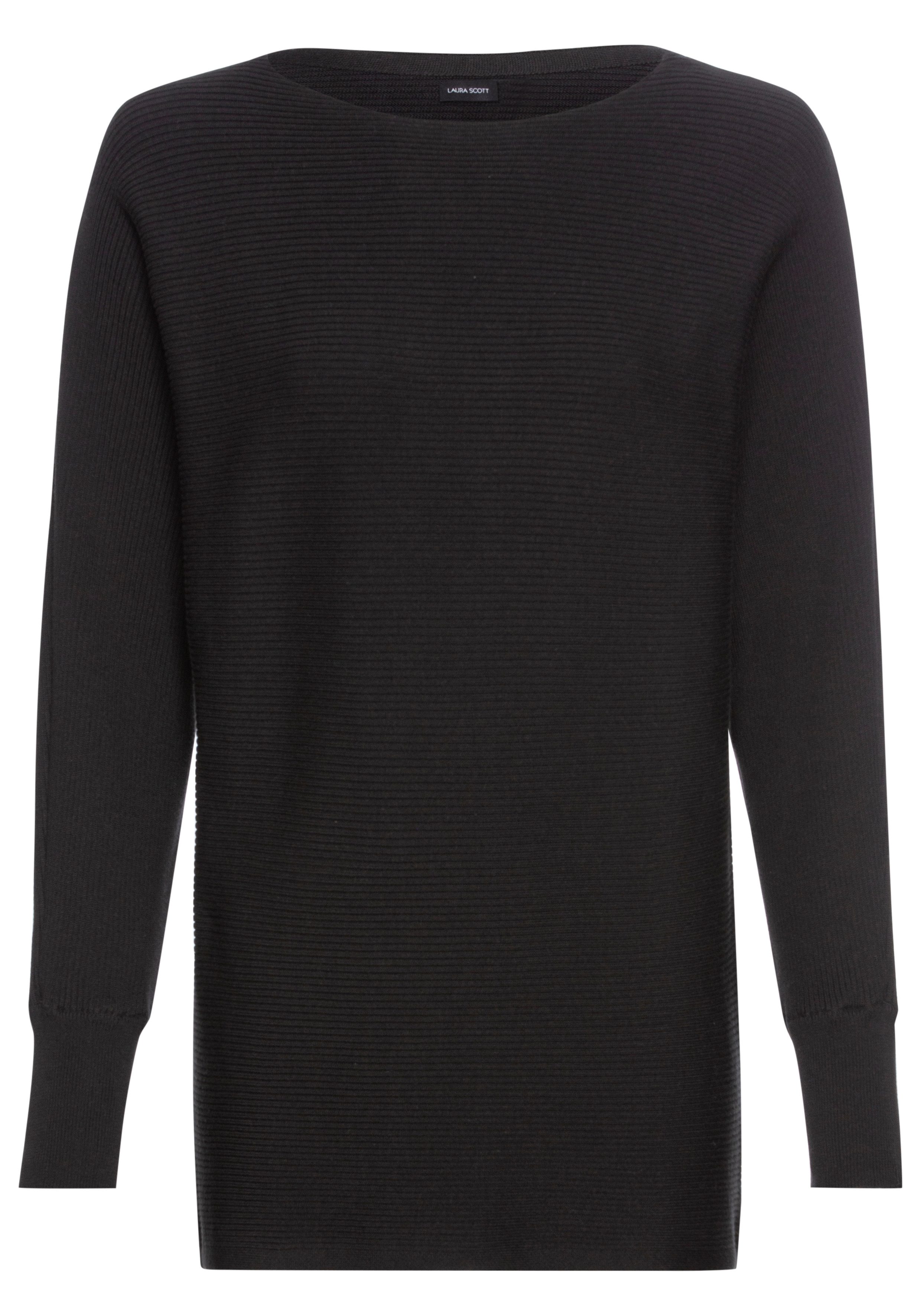 Laura Scott Trui met ronde hals in oversized en ribstructuur