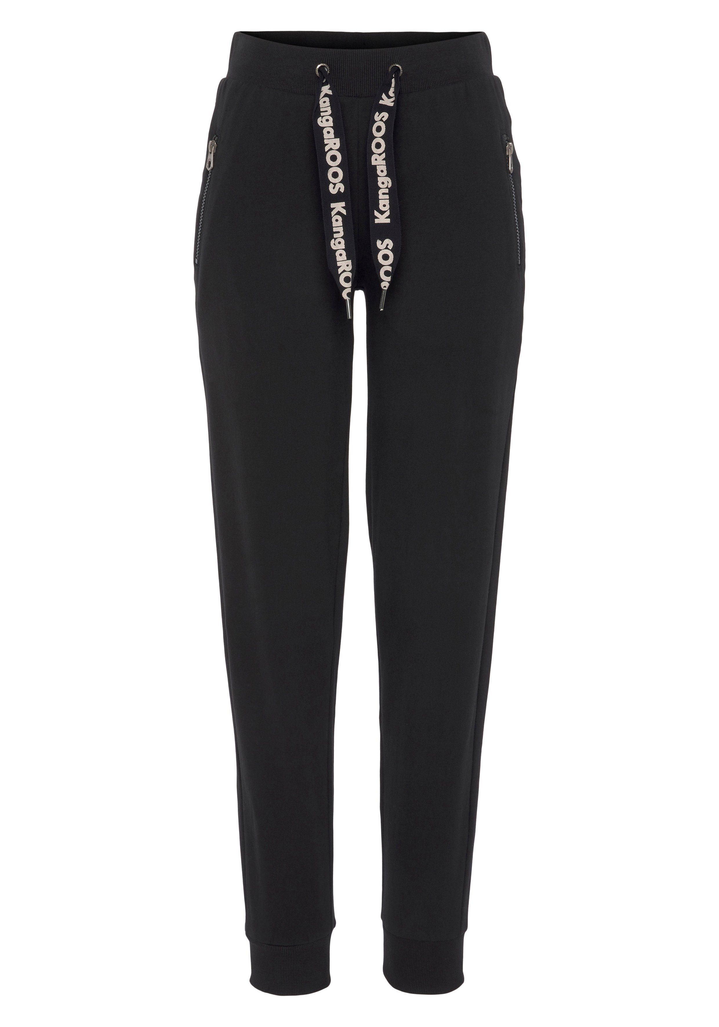 KangaROOS Joggingbroek met ritszakken en logo band