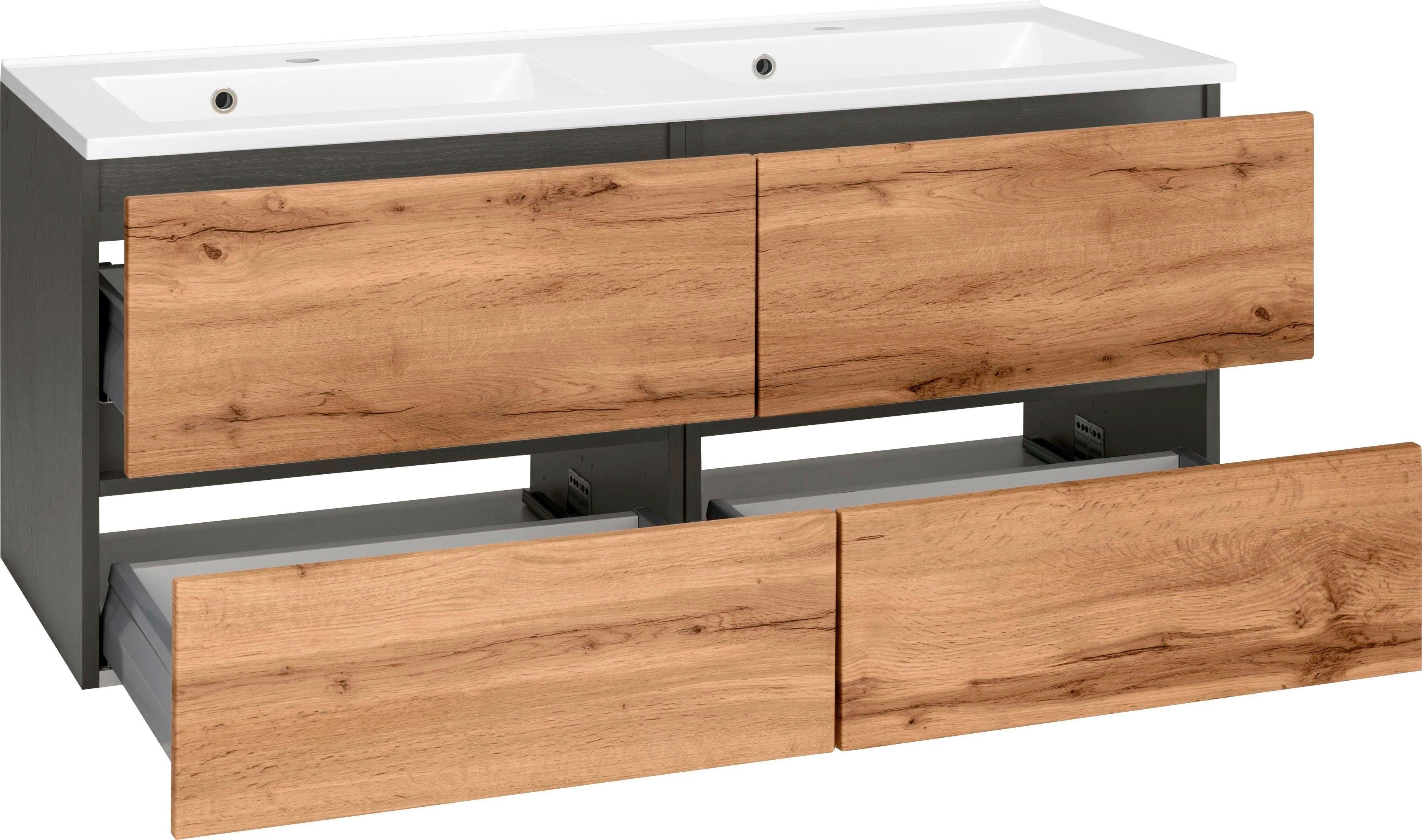 welltime Wastafelonderkast Lucca Badkamermeubel, wastafelonderkast inclusief wasbak, breedte 120 cm