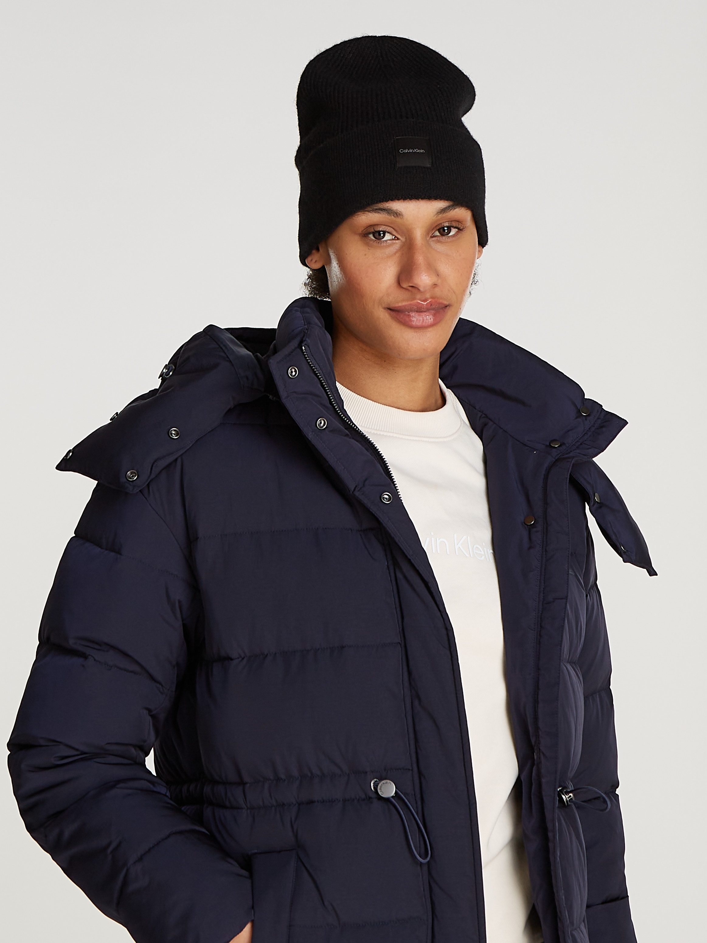 Calvin Klein Beanie CASHMERE CHUNKY OPEN RIB BEANIE