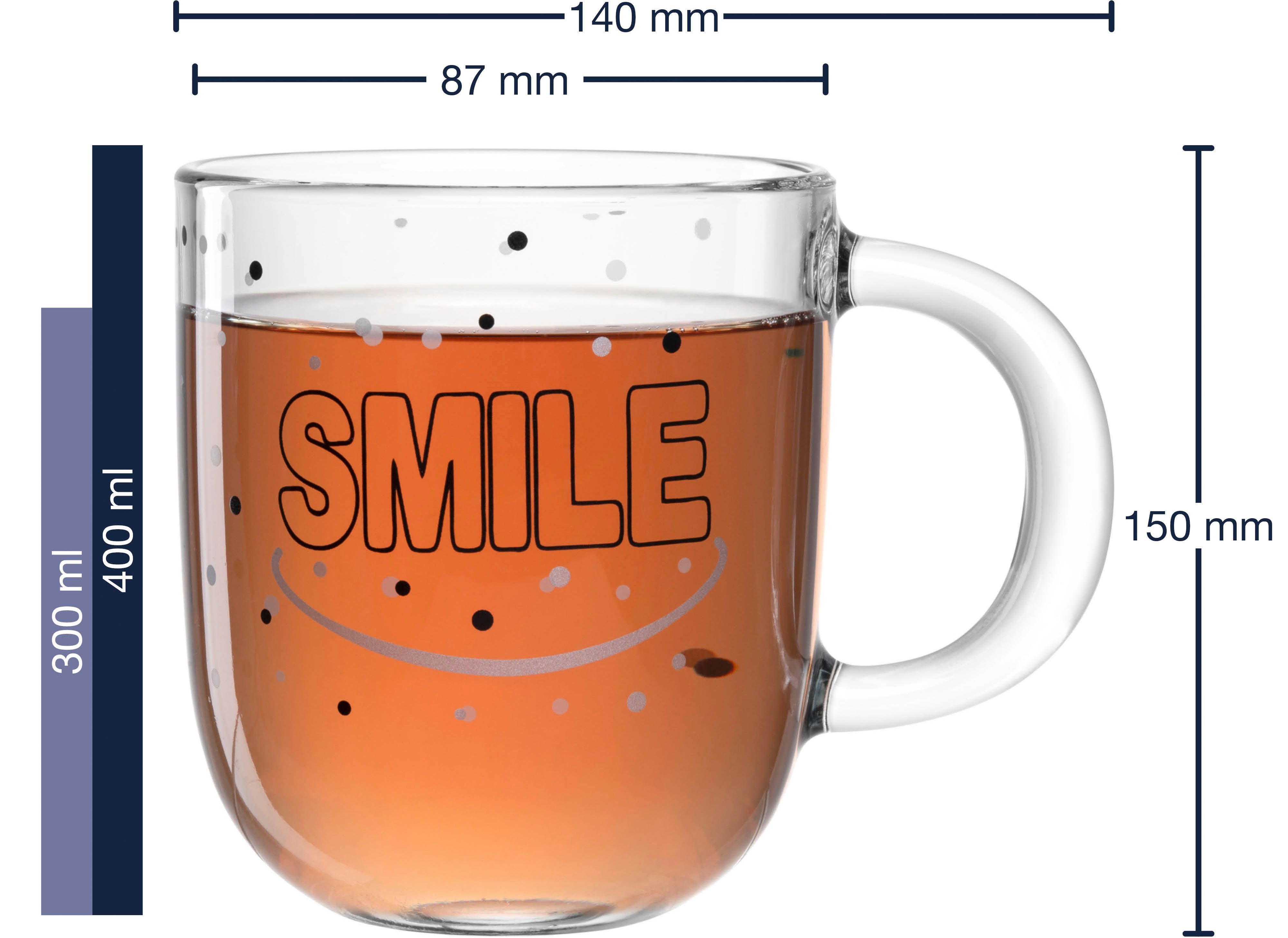 LEONARDO Kopje Beker "SMILE", 4-delig set, UFFICIO (set, 4-delig)