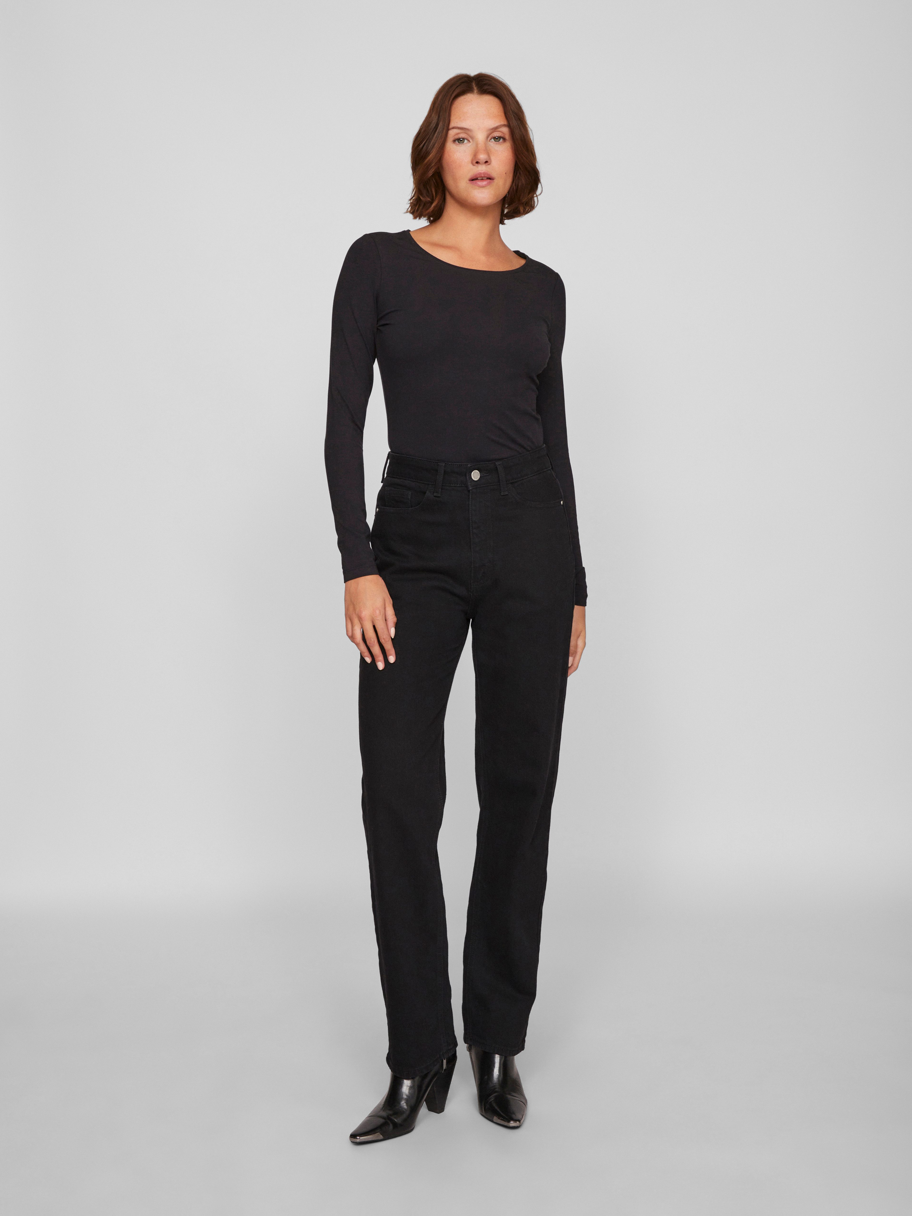 Vila Shirt met lange mouwen VINORA L/S O-NECK TOP - NOOS