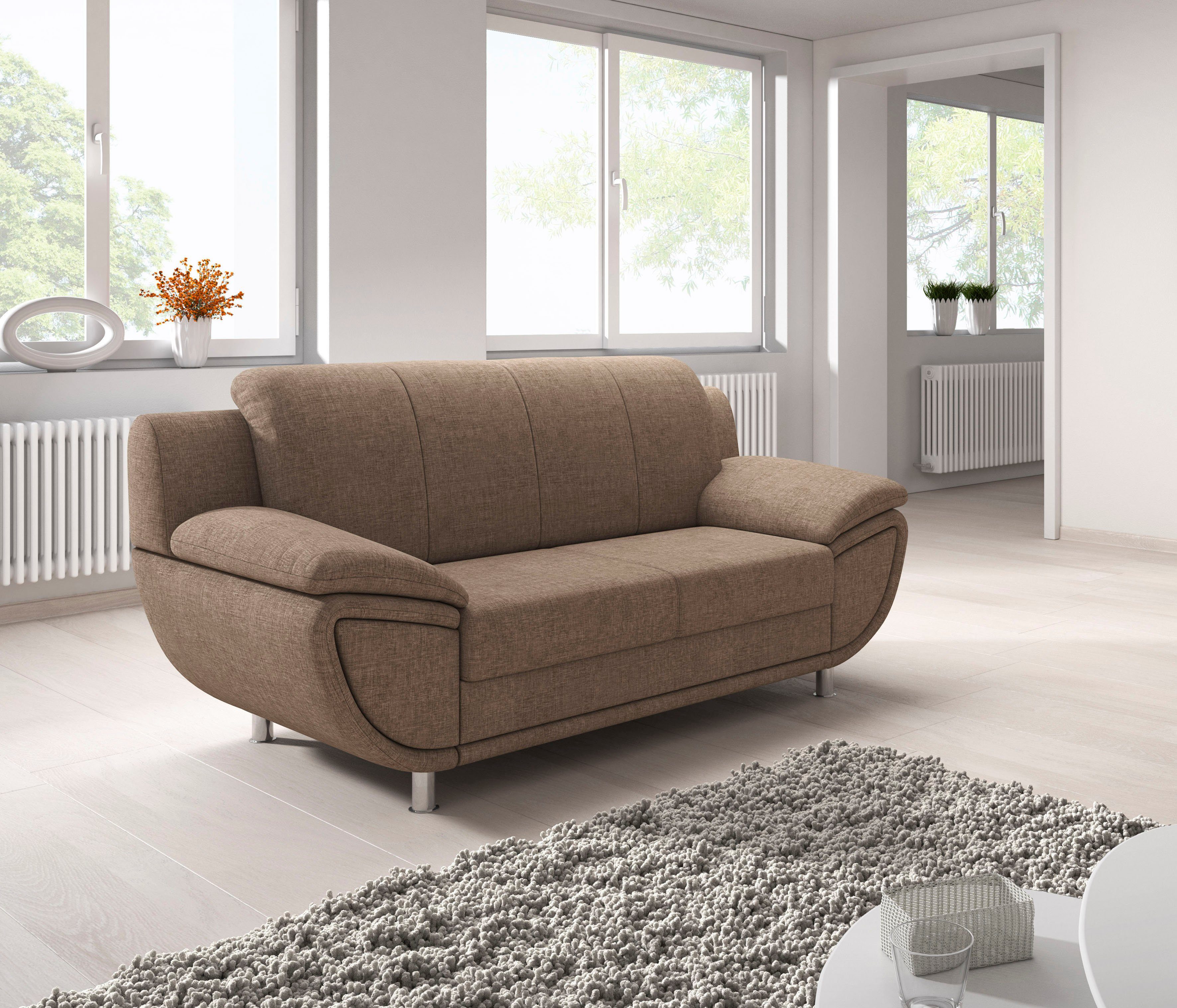 TRENDMANUFAKTUR 2-zitsbank Rondo II, tijdloos en comfortabel, naar keuze met comfortabele binnenvering, met extra brede armleuningen