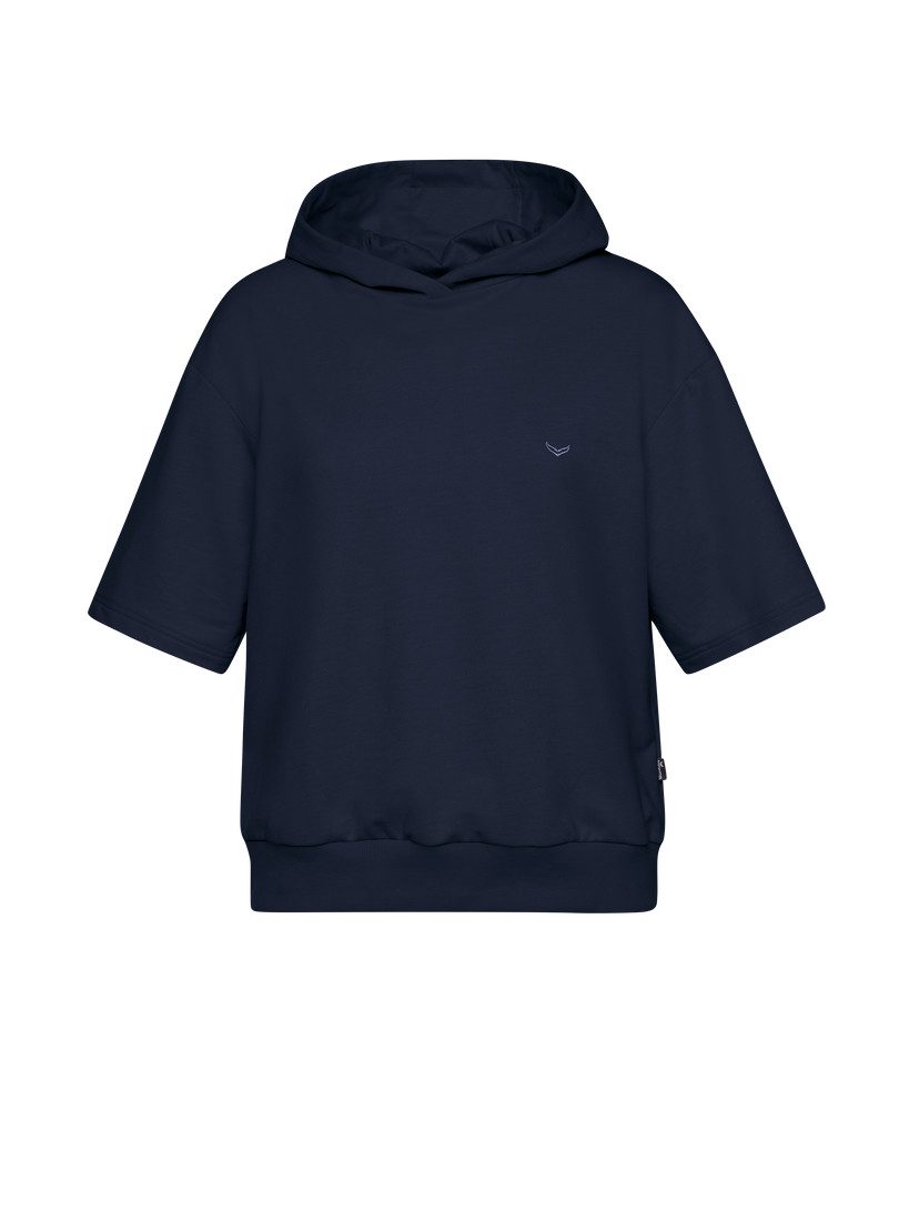 Trigema Hoodie TRIGEMA Korte mouw cropped hoodie