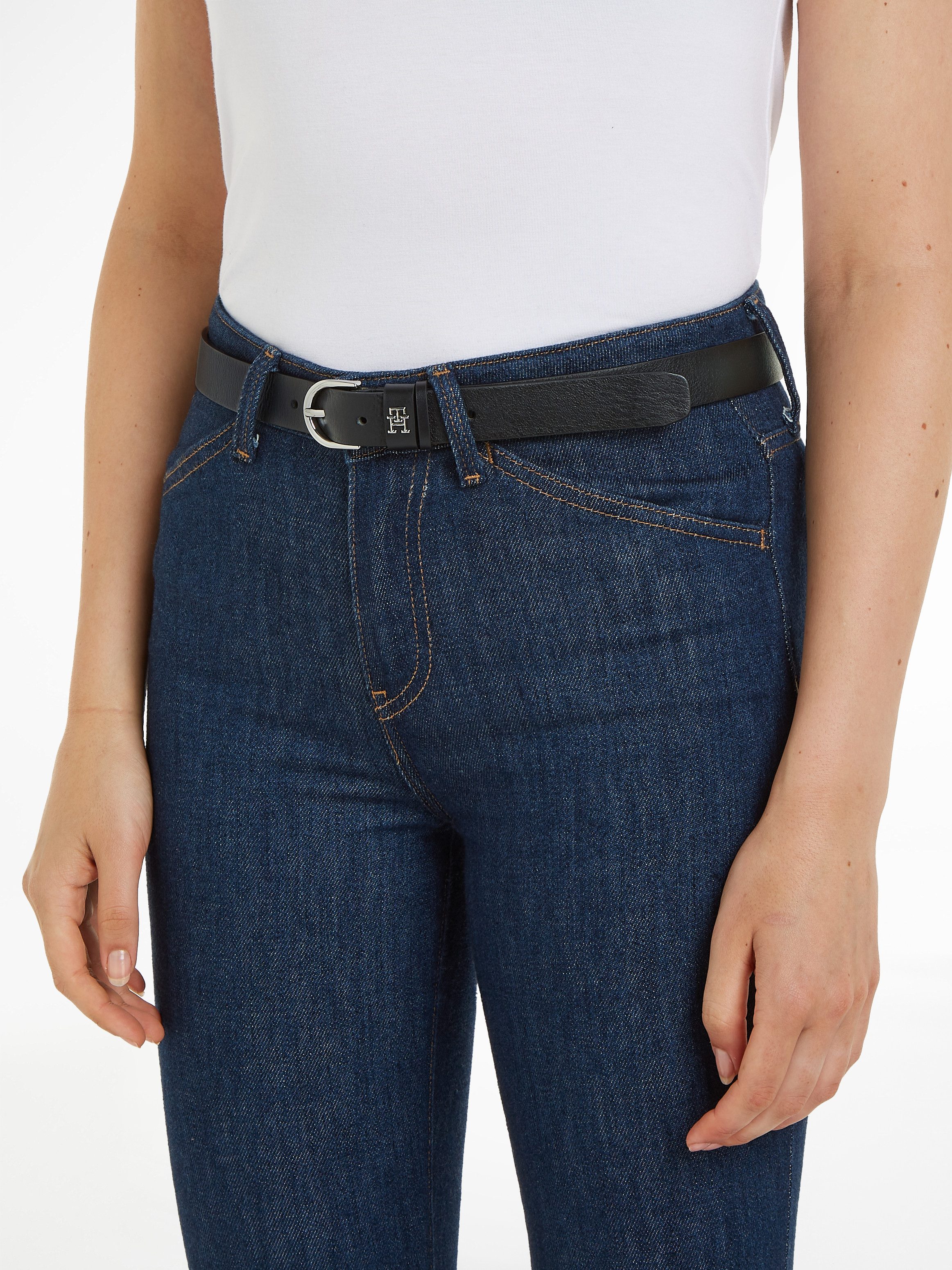 Tommy Hilfiger Leren riem Essential Effortless 2.5 cm met elegant afgeronde sluiting