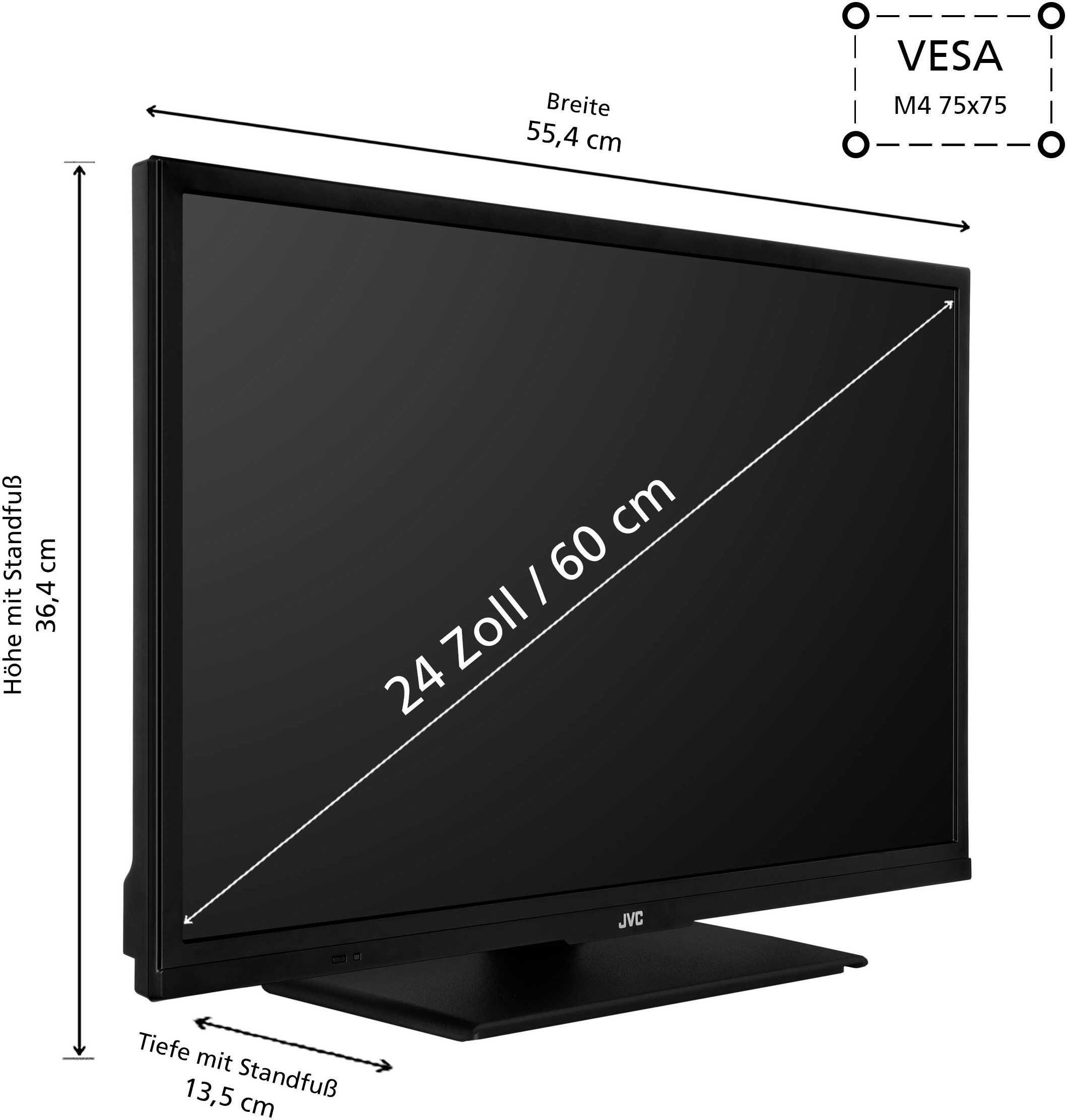 JVC Led-TV LT-24VH5455, 60 cm / 24", HD ready, Smart TV