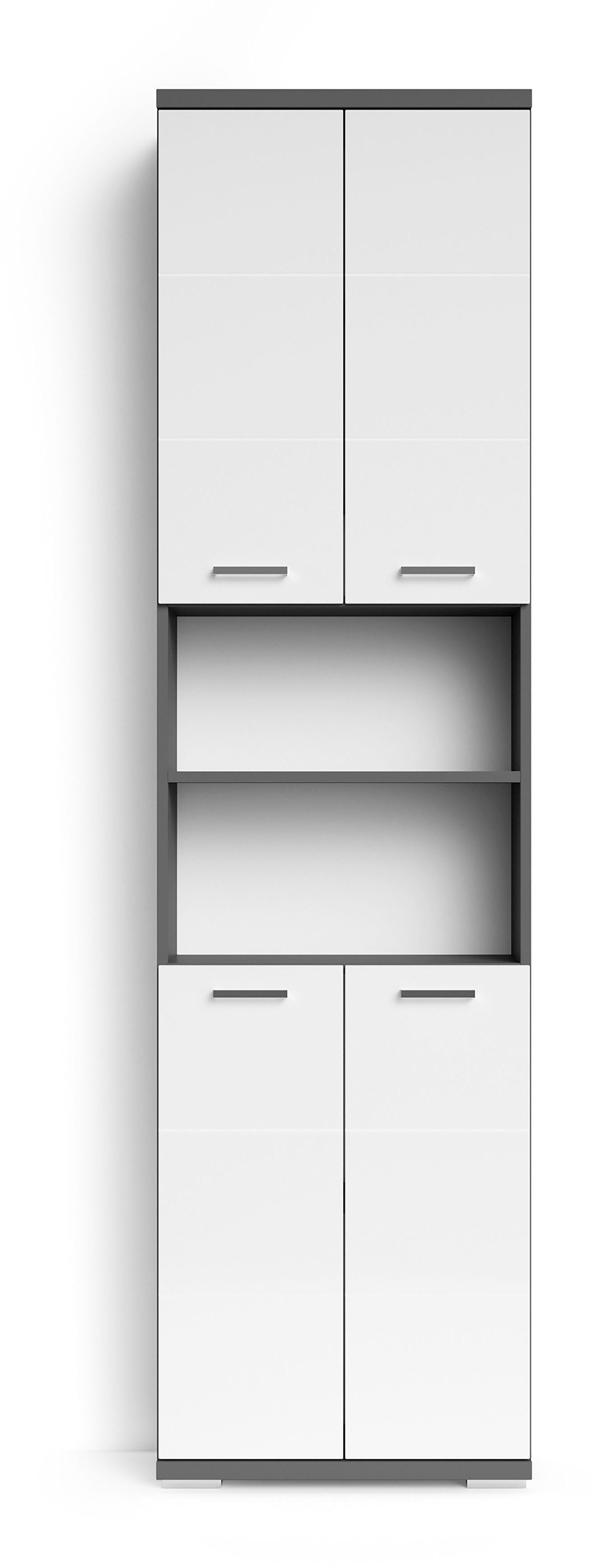 byLIVING Hoge kast Nebraska Breedte 50 cm, badkamerkast met metalen handgrepen, veel bergruimte