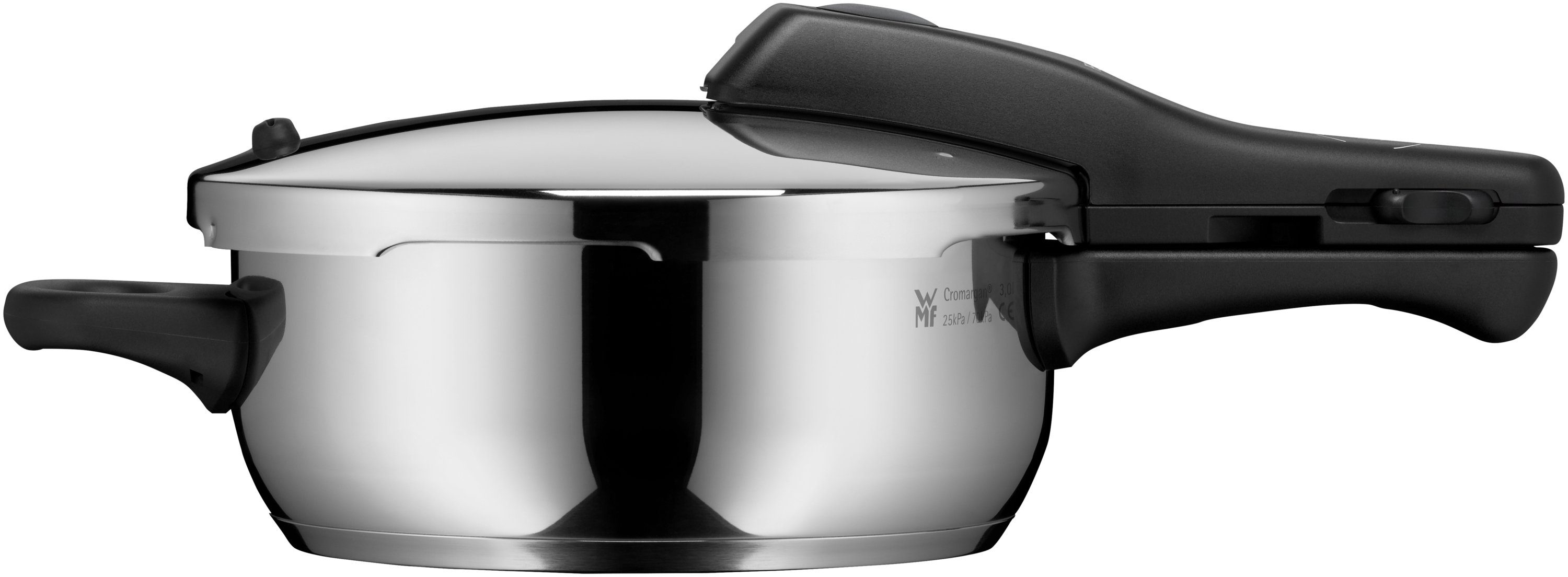 WMF Snelkookpan Perfect One Pot inductie 3l afneembare dekselgreep, groot kooksignaal, 2 kookstanden (1-delig) snelkookpannen zilver(kleur)