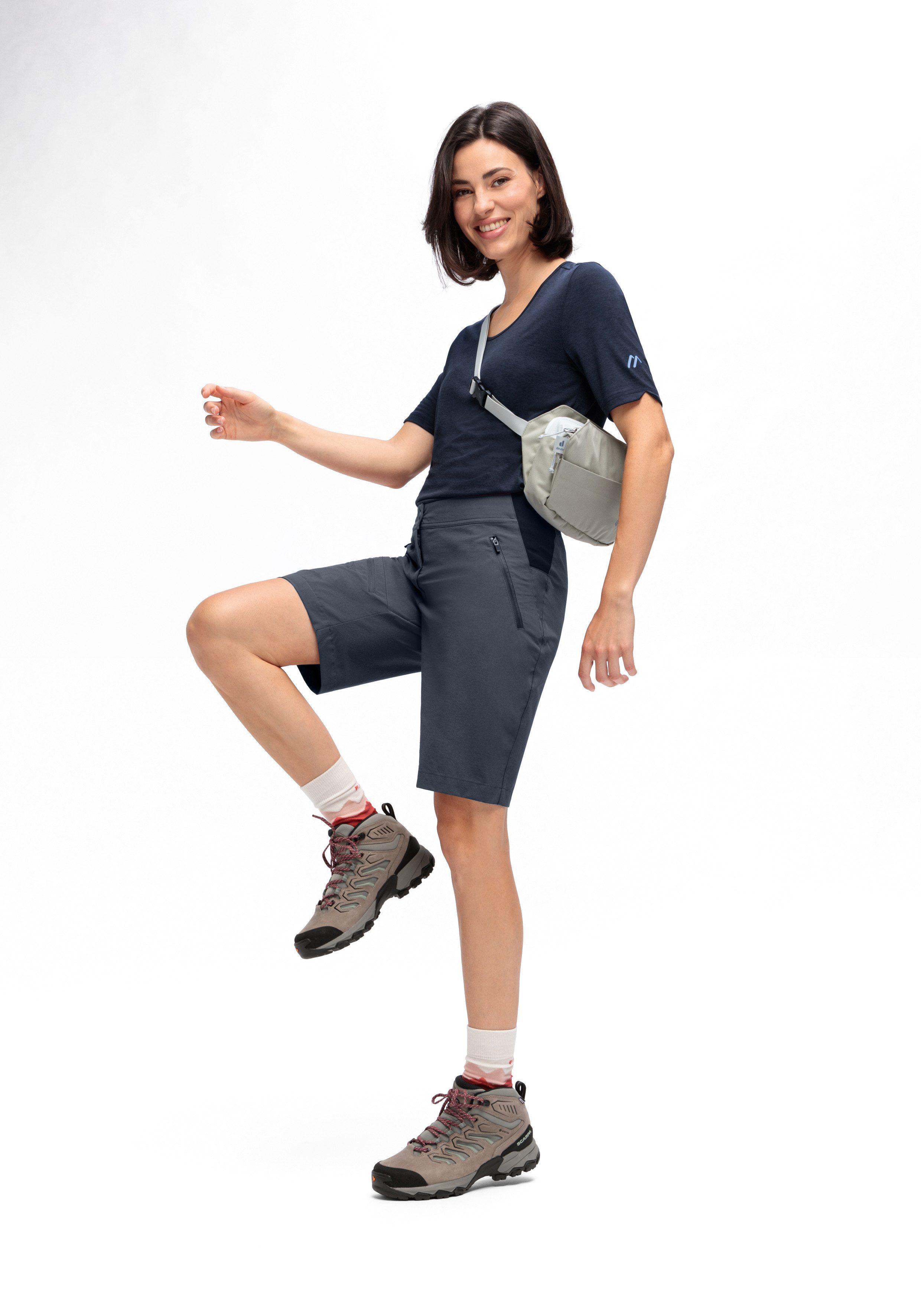 Maier Sports Outdoorbroek Inara Short Vario Dames shorts, korte wandelbroek, outdoorbroek, 4 zakken, regular fit