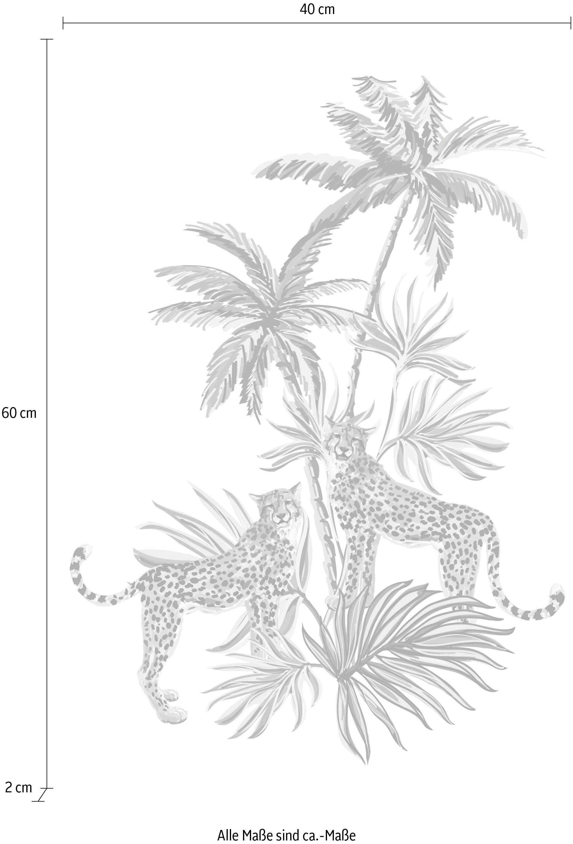 queence Artprint op linnen Leopard Premium canvasstof, handgemaakt in Duitsland