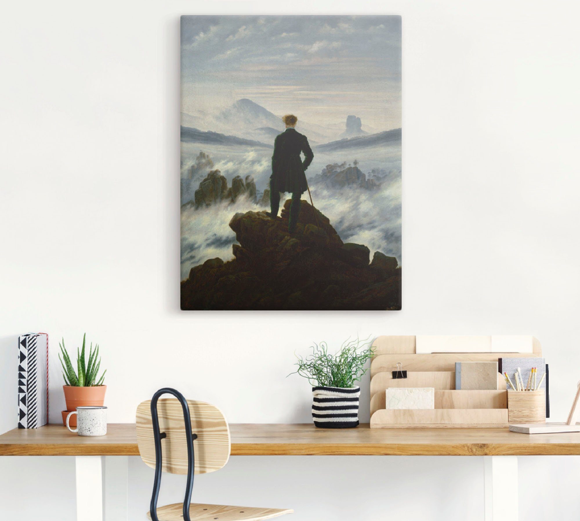 Artland Artprint De wandelaar boven de Nevelzee, ca. 1818 als artprint op linnen, poster in verschillende formaten maten