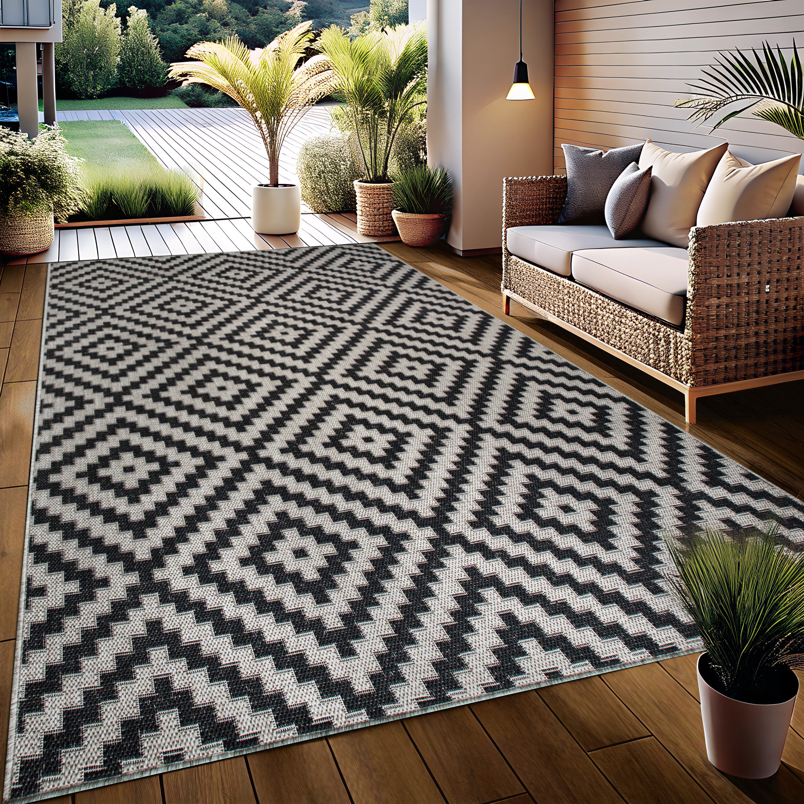 my home Vloerkleed Cordoba is ook als loper verkrijgbaar Geschikt voor binnen en buiten, sisal-look, weerbestendig & uv-bestendig, boho