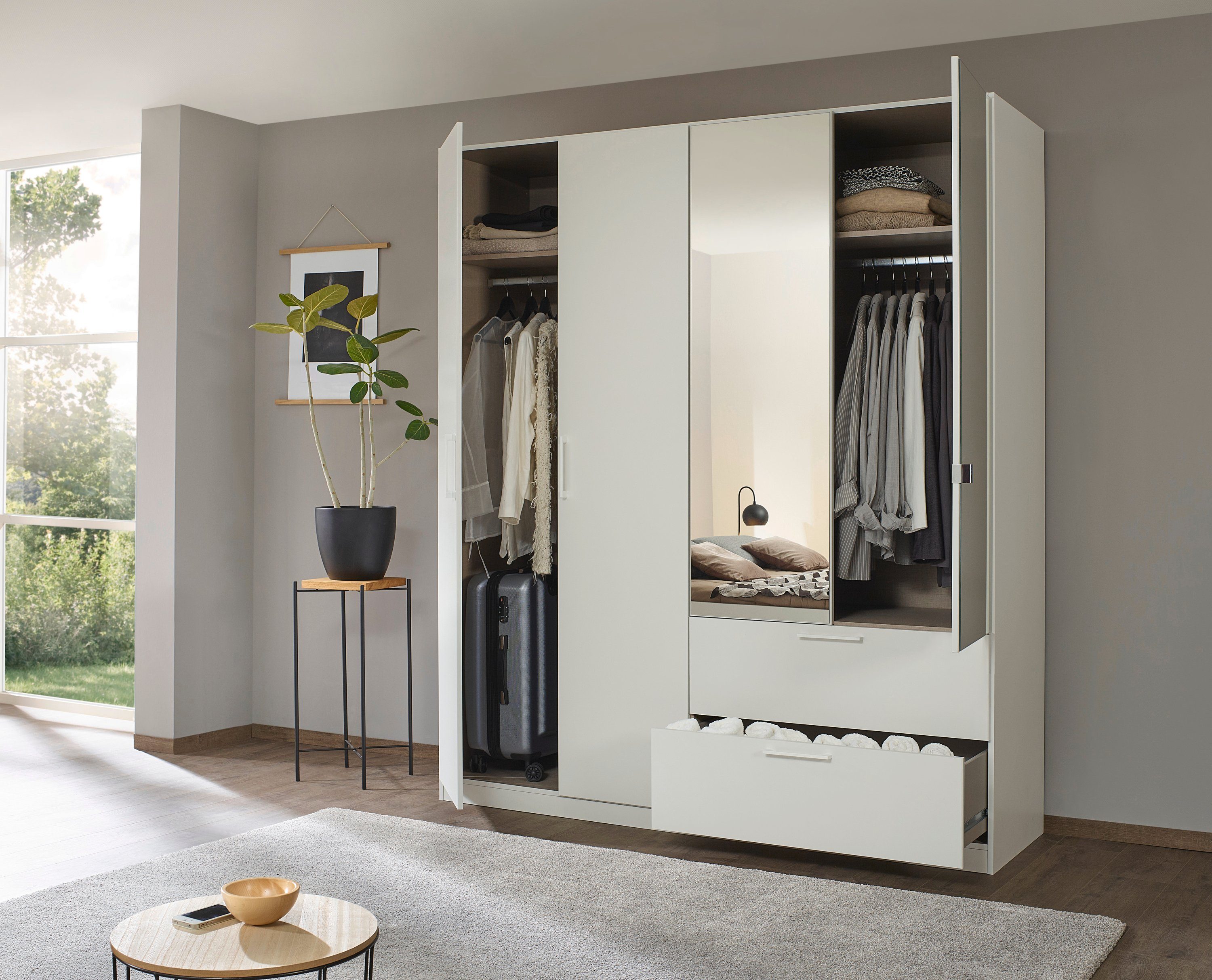 Slaapkamerserie Compleet slaapkamer Challenger (Set van 4 delen) Kast 2 breedtes, bed 3 breedtes, 2 nachttafels MADE IN GERMANY