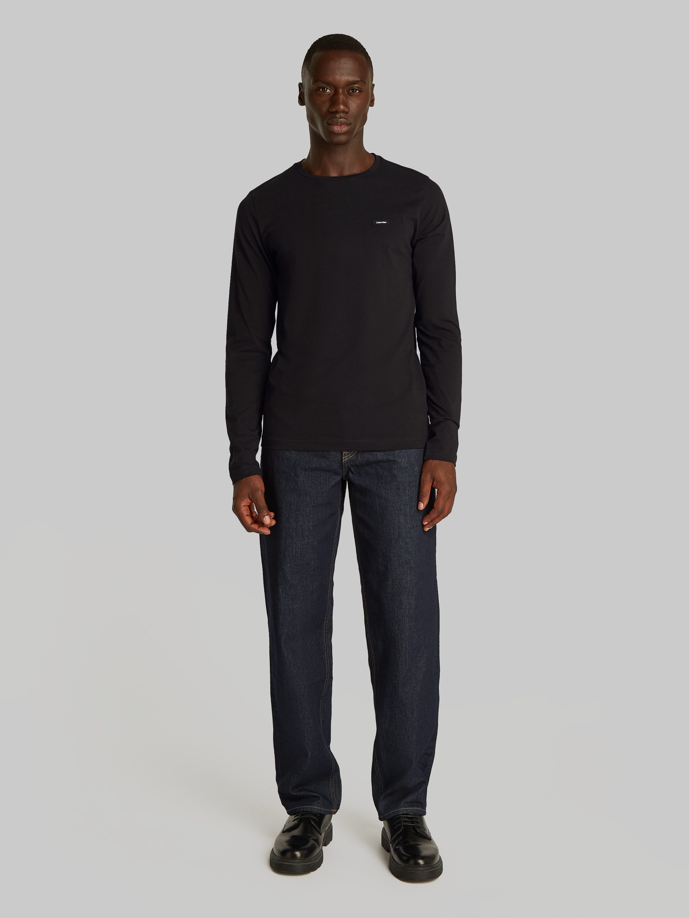 Calvin Klein Shirt met lange mouwen STRETCH SLIM FIT LS T-SHIRT