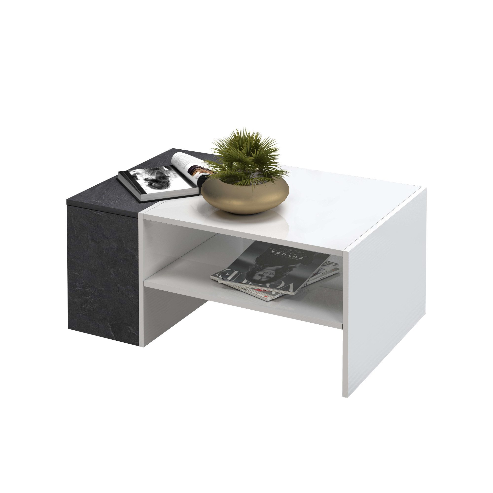 INOSIGN Salontafel Coro, salontafel met zijopbergruimte Lengte 90 cm, met twee opbergvakken waarvan één gesloten