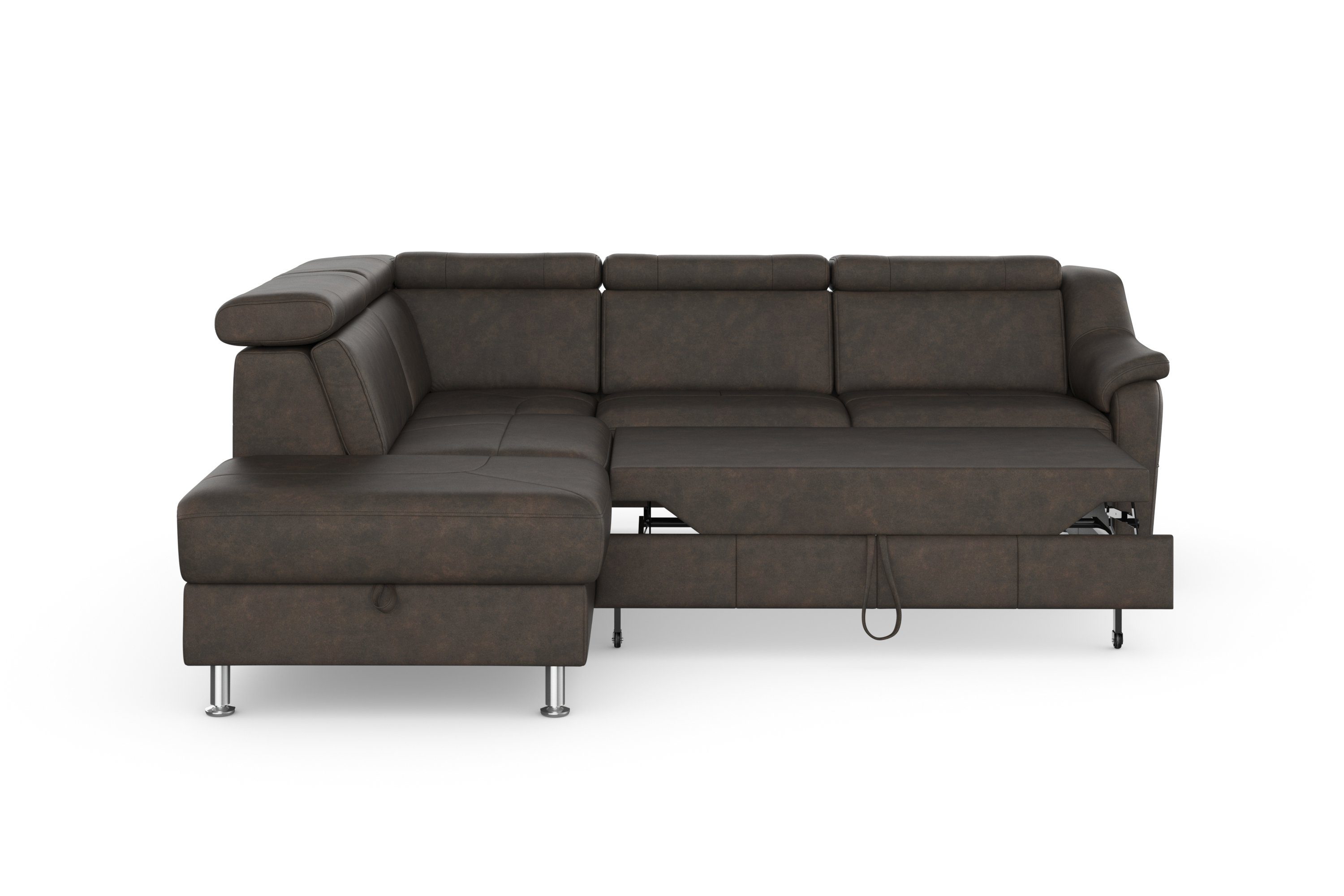 sit&more Hoekbank Freetown L-vorm met verstelbare hoofdsteun en comfortabele binnenvering
