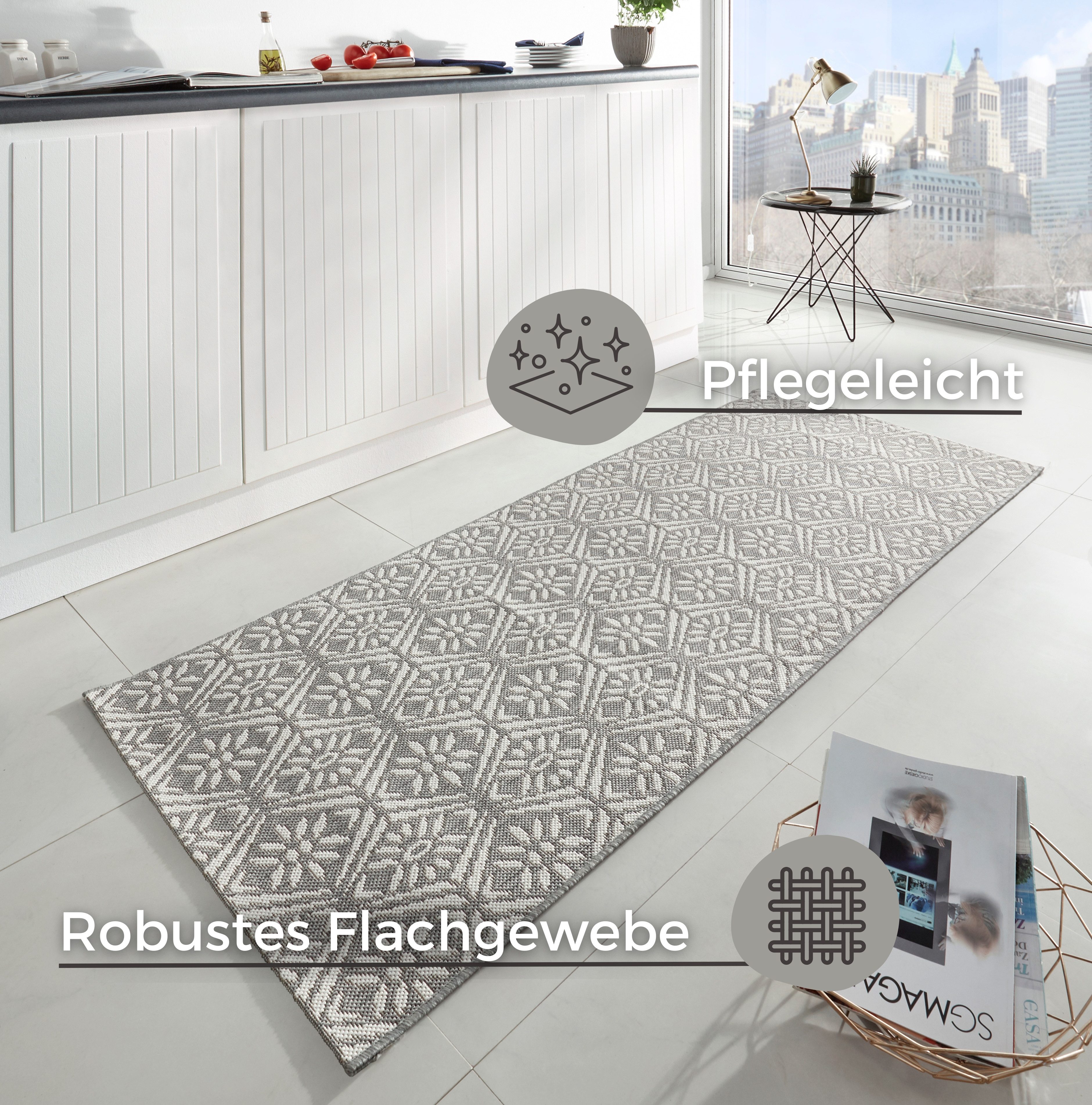 HANSE Home Loper Creation Loper, keukenloper, vloerkleed, wasbaar, keuken, hal, ruiten