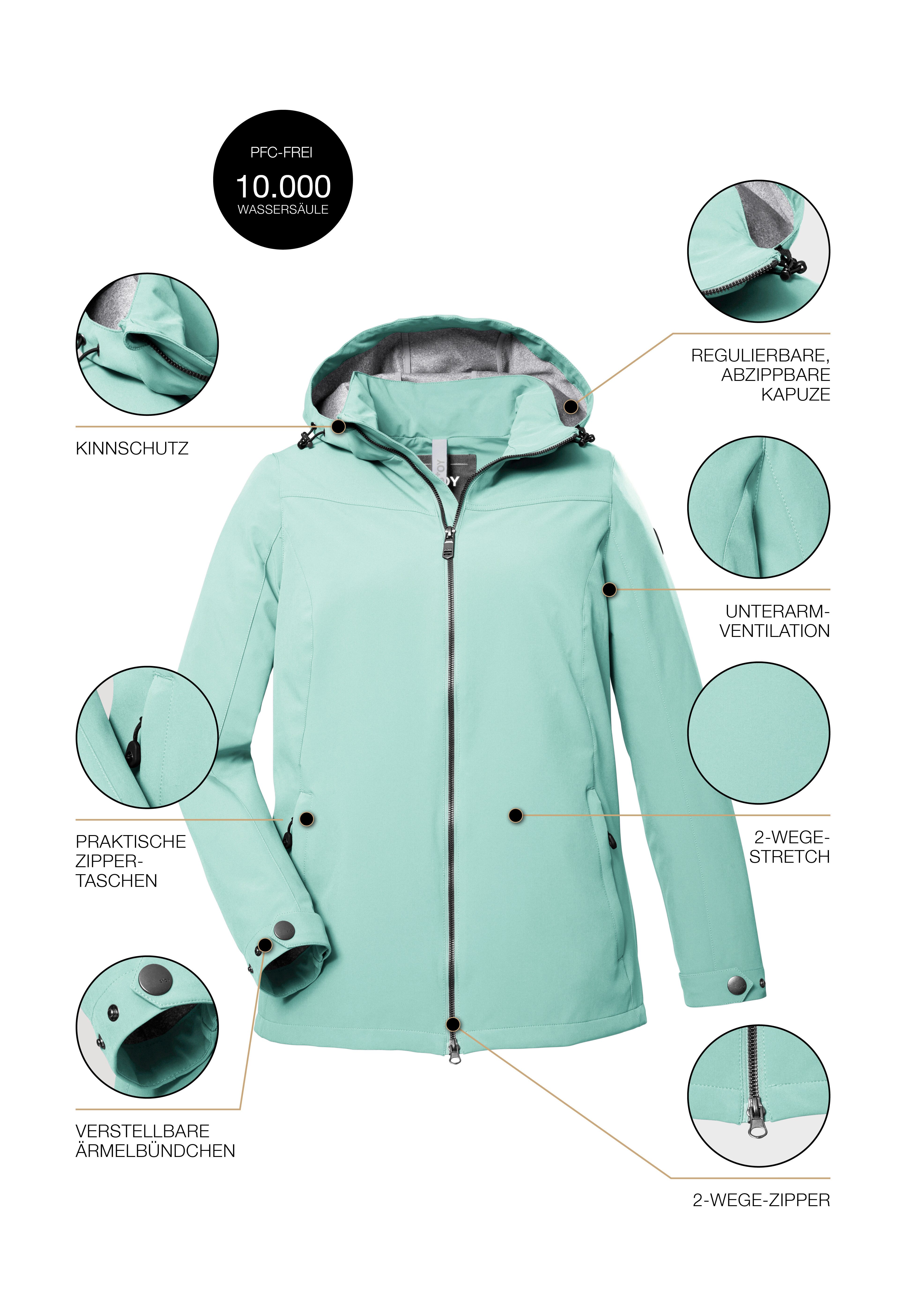 STOY Softshell-jack STS 1 WMN SFTSHLL JCKT Dames softshelljas: waterafstotend, ademend, milieuvriendelijk