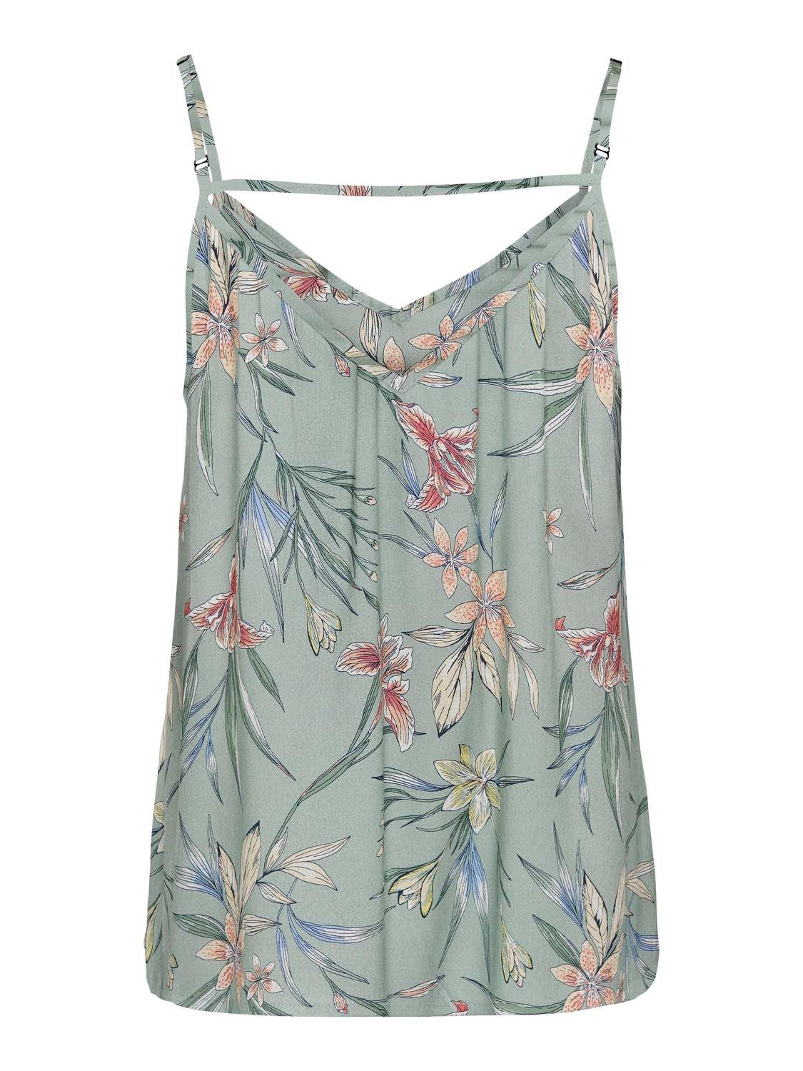 Only Top met spaghettibandjes ONLNOVA LIFE PARIS SINGLET AOP PTM