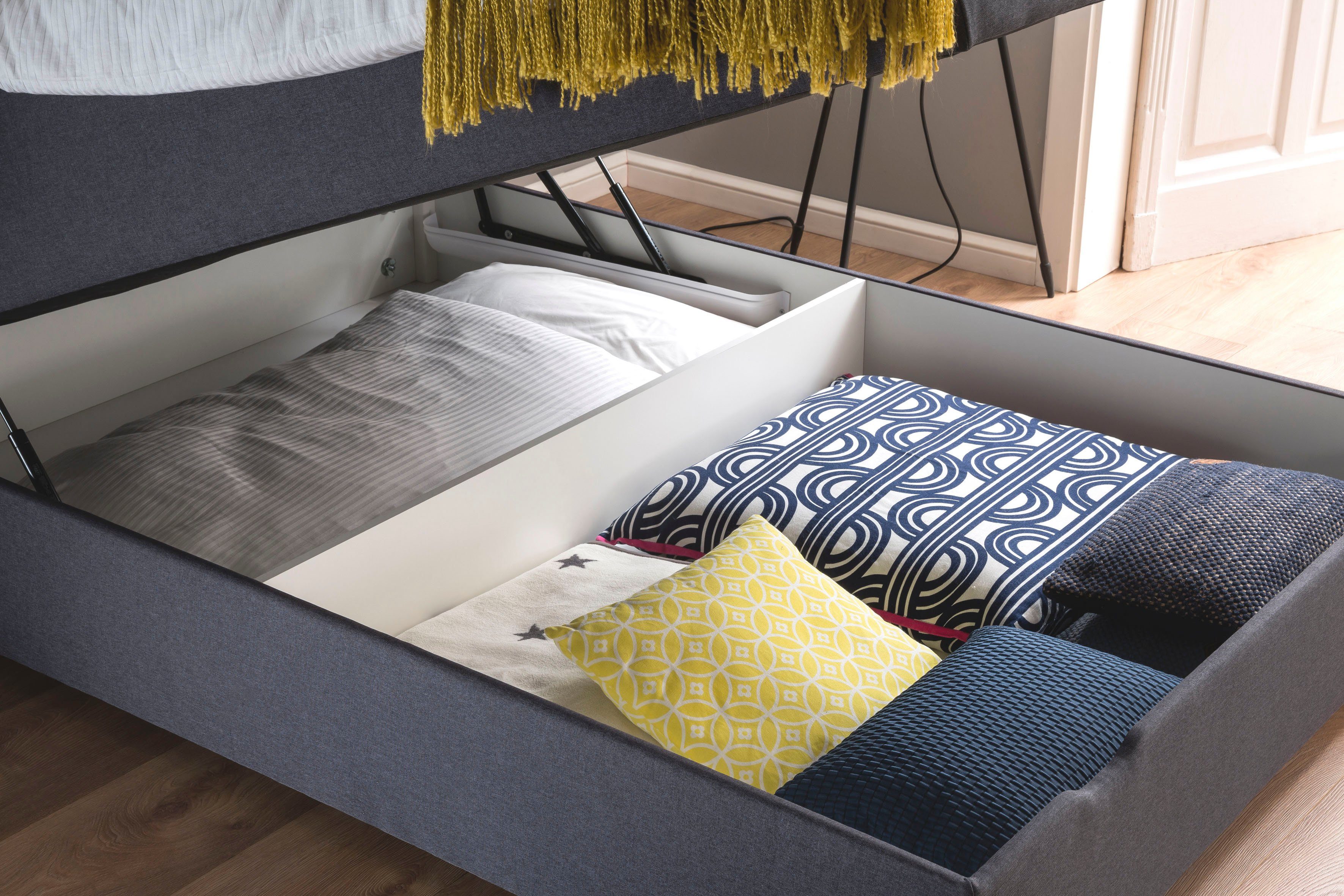 meise.möbel Boxspring Las Vegas Voeten en hoofdbord met ledverlichting, met bedkist en topmatras