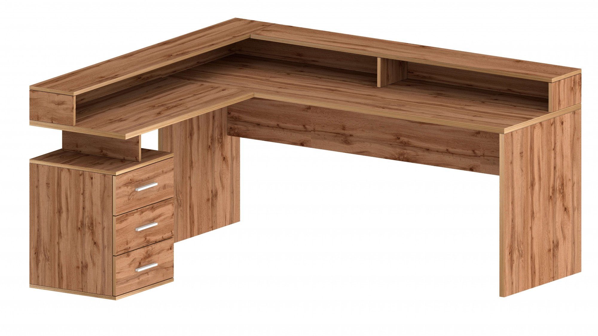 INOSIGN Hoekbureau New Selina Bureau, lades, met of zonder monitorsteun, B 180/160 cm