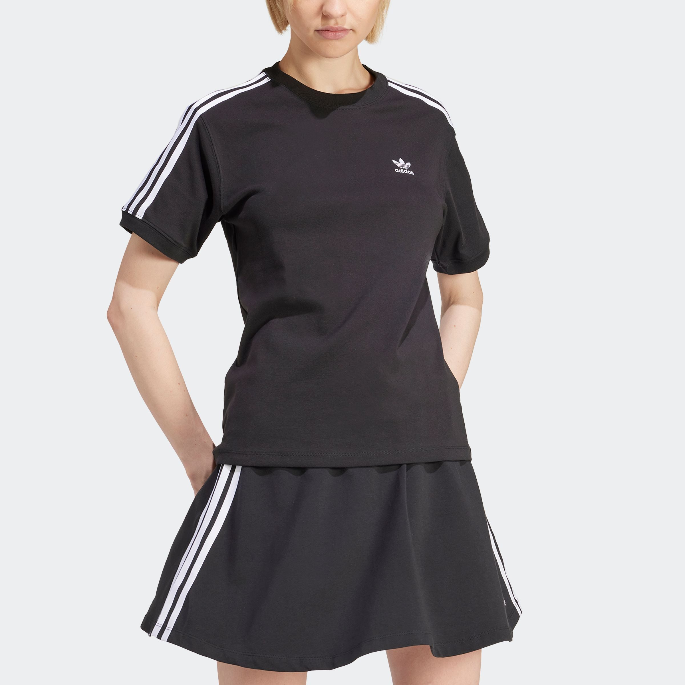 adidas Originals T-shirt 3 STRIPE TEE drie-strepen shirt met trefoil-logo