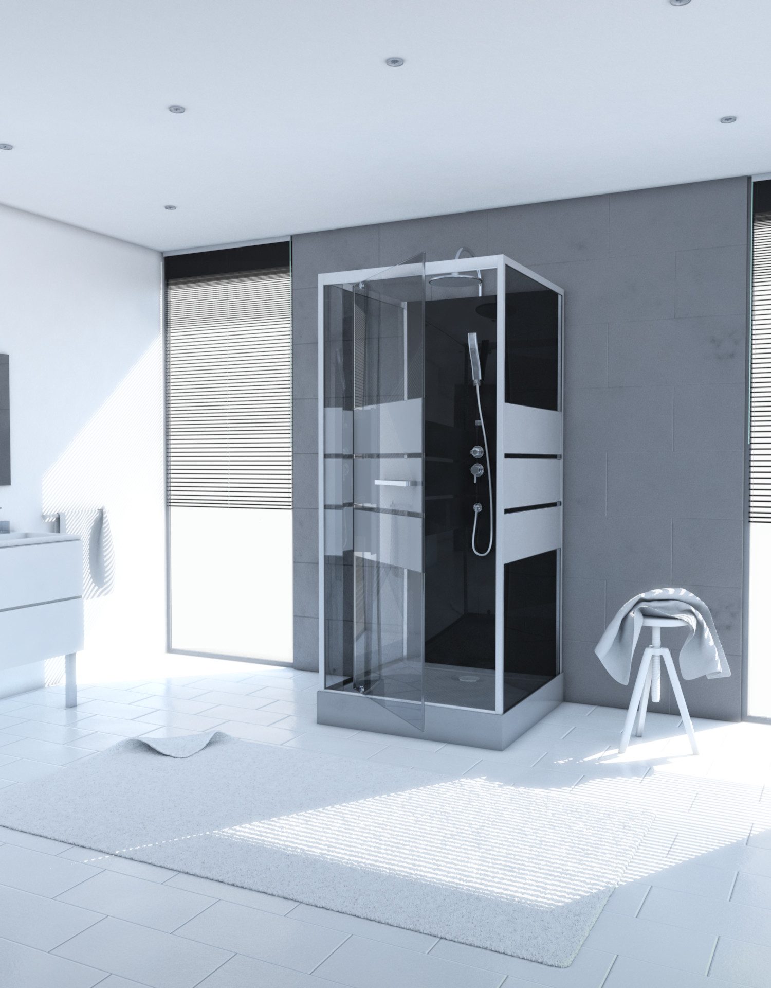 Marwell Complete douche Dusy inclusief kranen, 90 cm x 90 cm douchecabines zwart