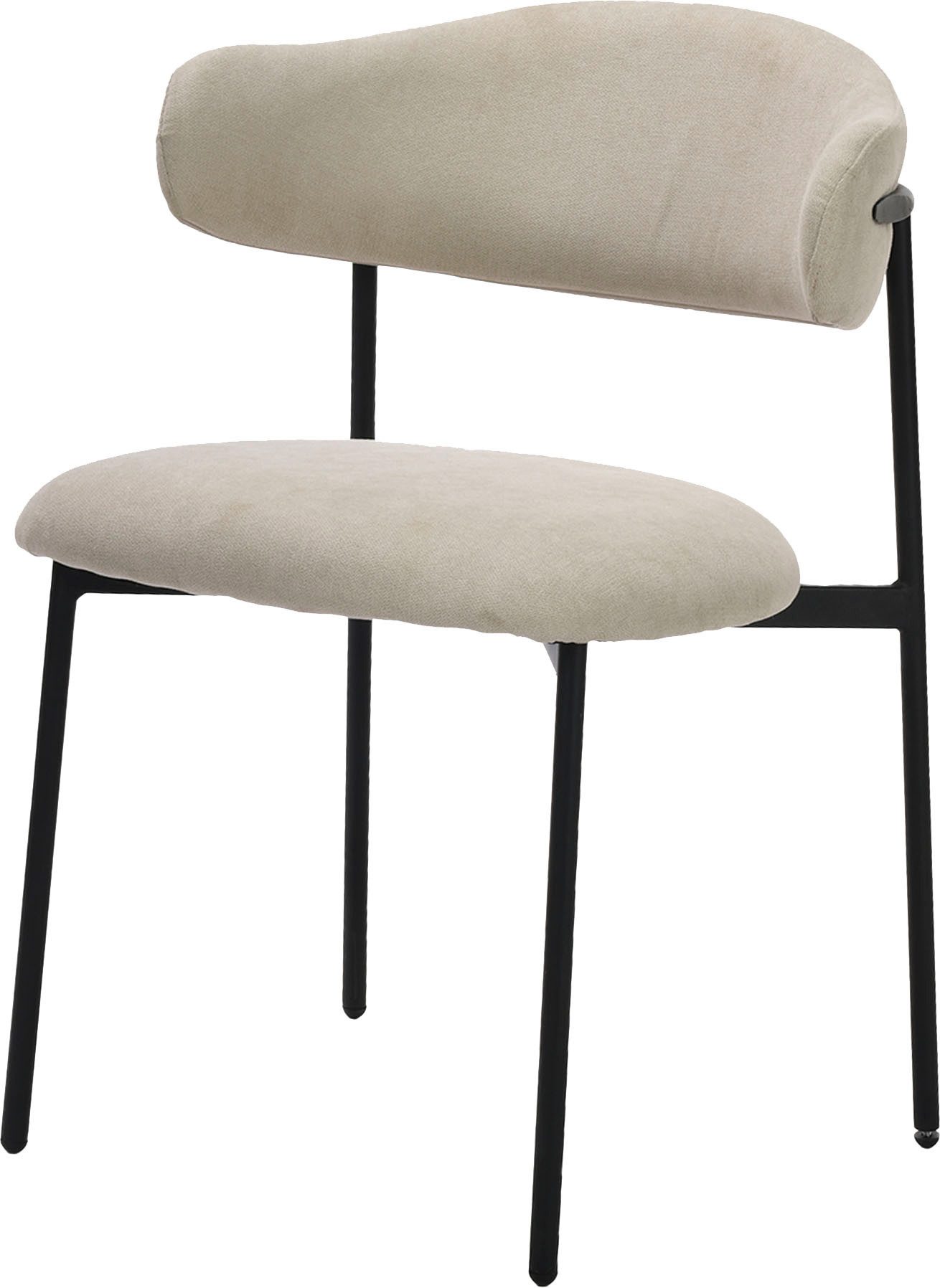 byLIVING Eetkamerstoel Jersey (2-stuks set) Frame van metaal zwart, keukenstoel, geweven stofbekleding, diverse kleuren (set)