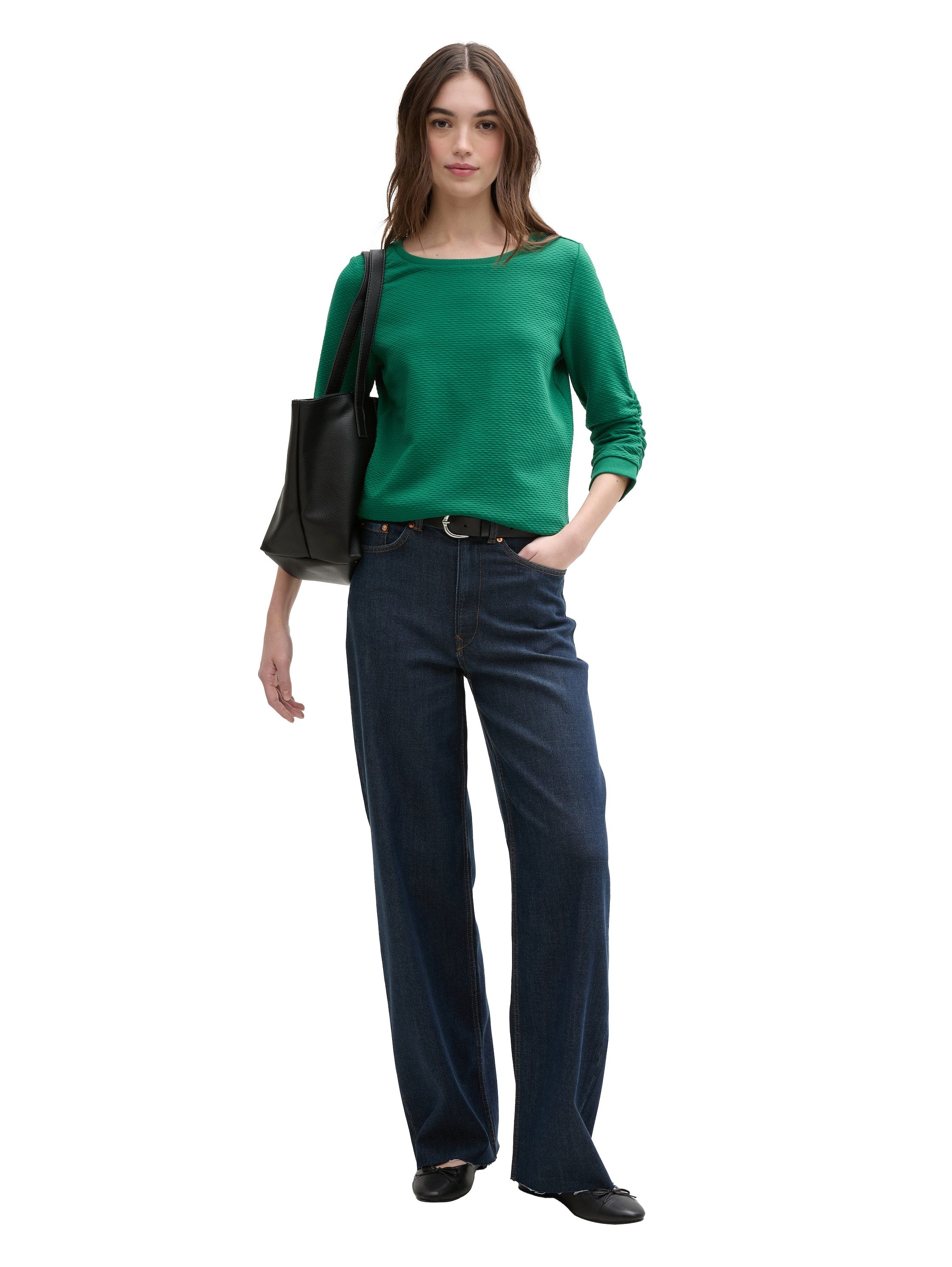 Tom Tailor Denim Sweatshirt met heel bijzonder oppervlak van het materiaal