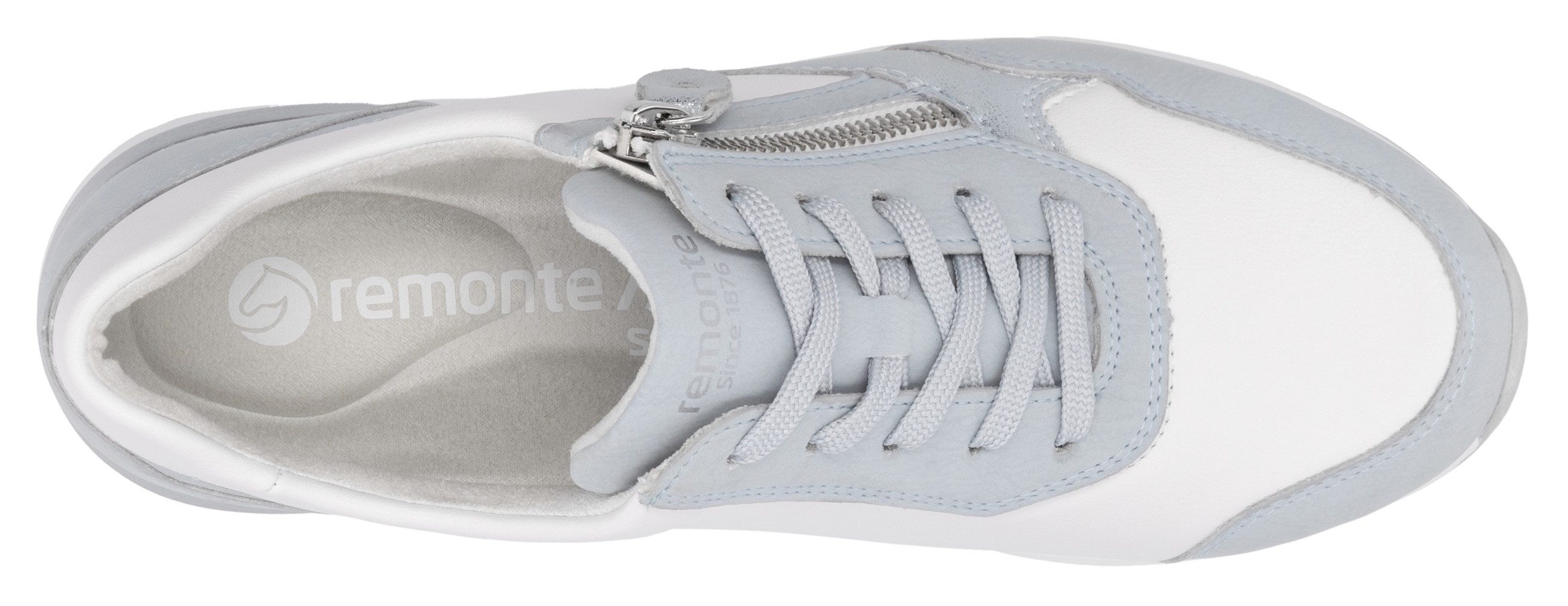 Remonte Sneakers met sleehak , vrijetijdsschoen, lage schoen, veterschoen, vegan verwerking