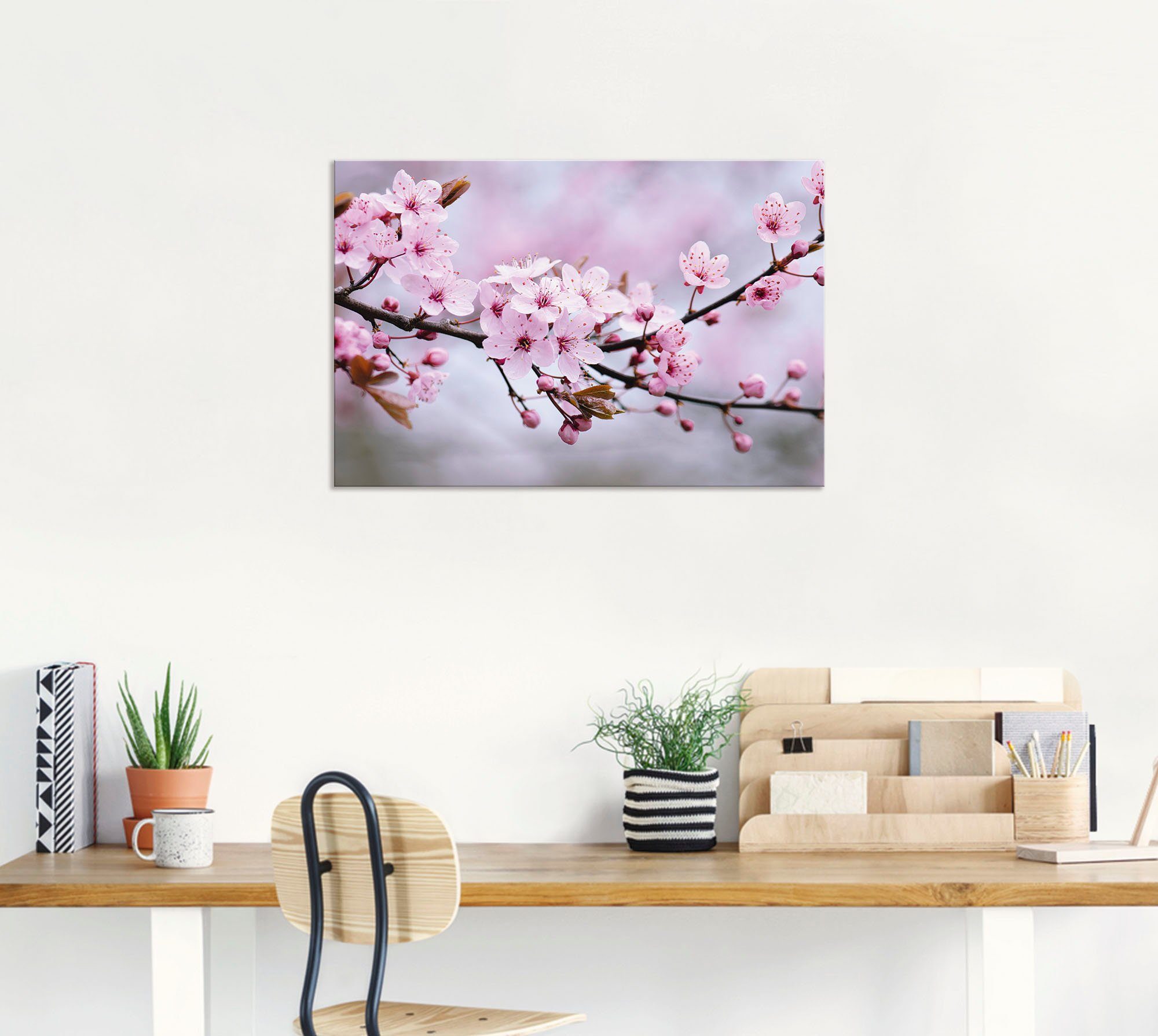 Artland Artprint Kersenbloesem als artprint van aluminium, artprint voor buiten, artprint op linnen, poster, muursticker