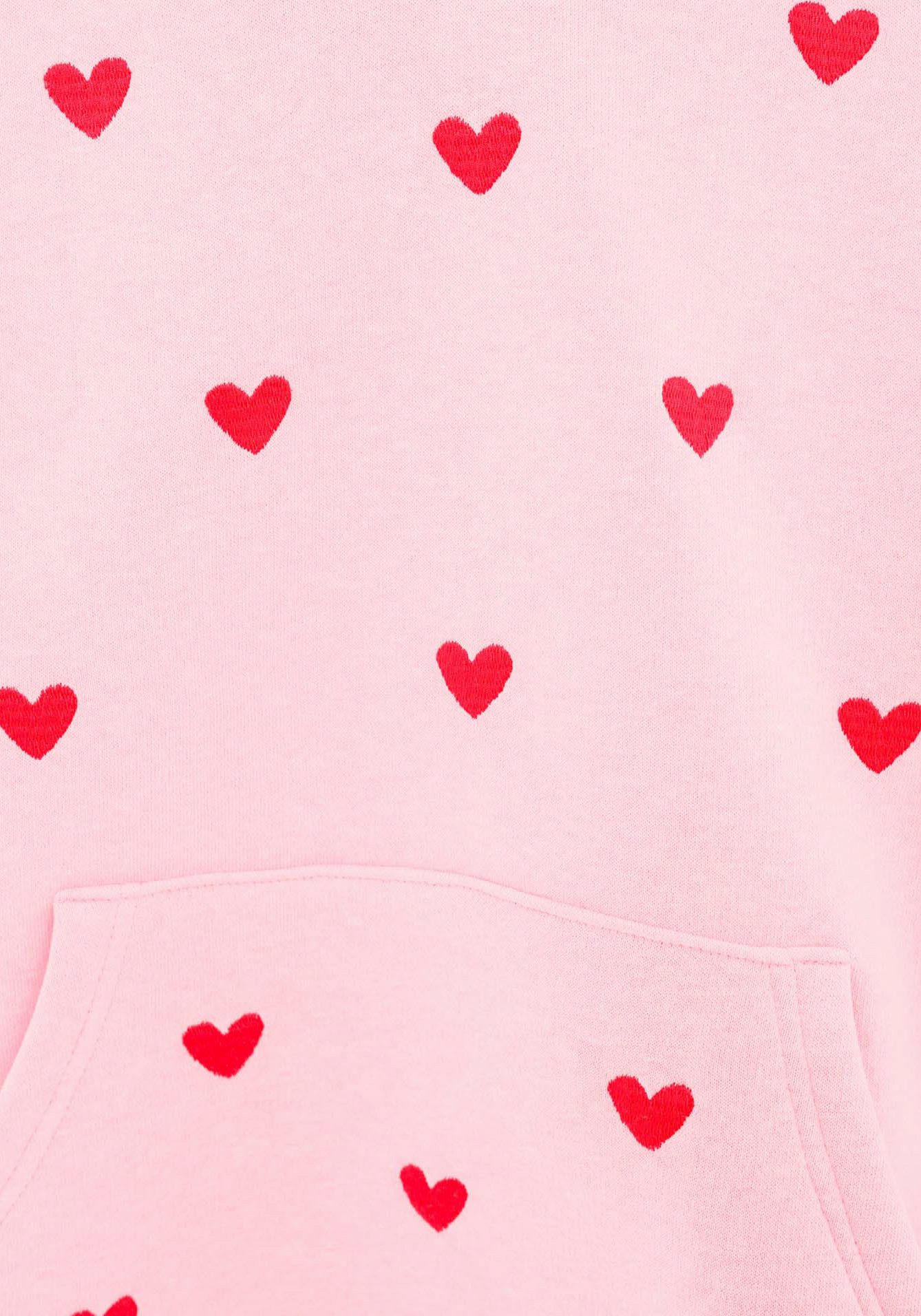 Zwillingsherz Hoodie Hearts Kids met geborduurde harten allover voor meisjes