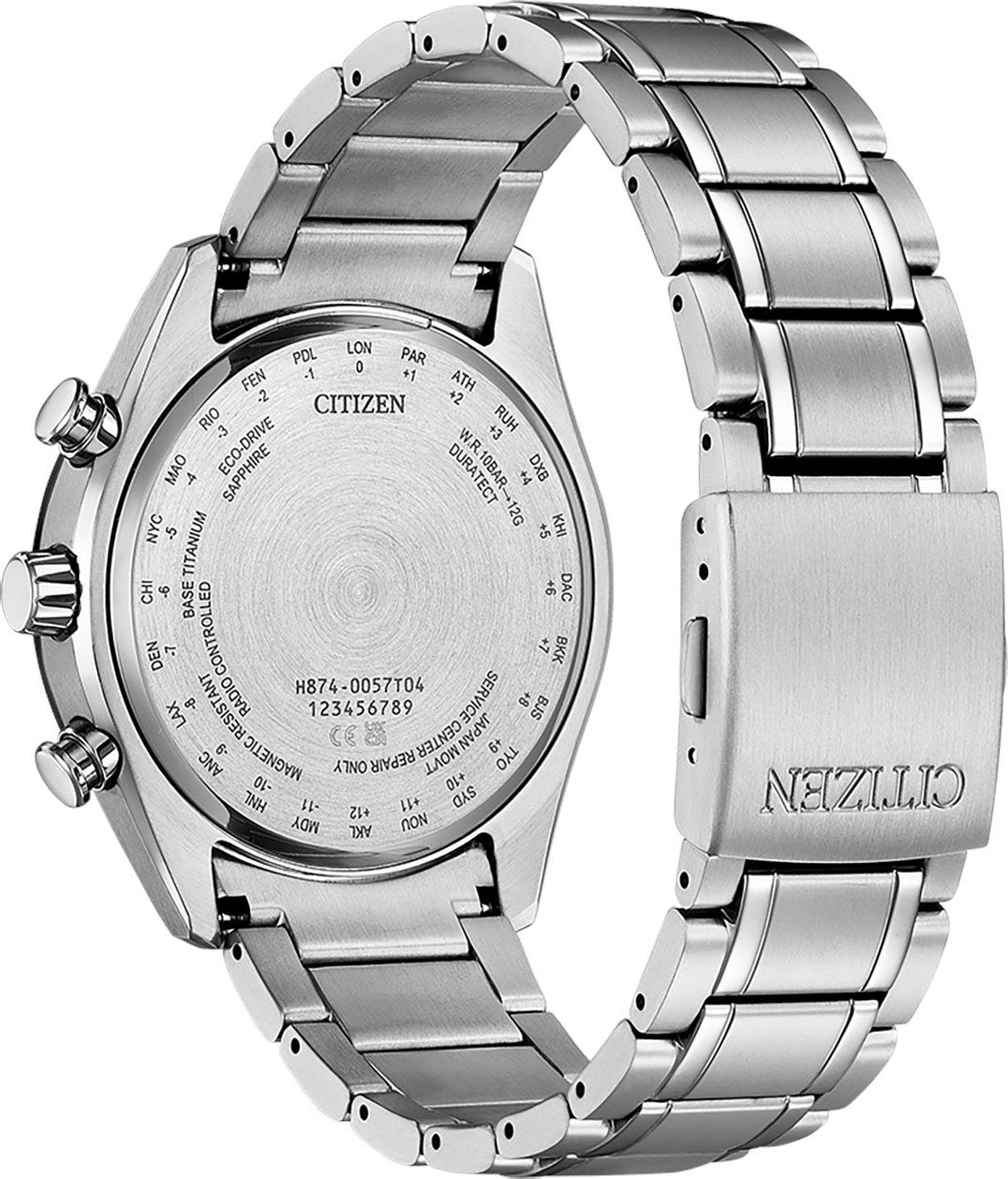 Citizen Radiografische chronograaf Tsuki-yomi Polshorloge, herenhorloge, solar, titanium, stopwatchfunctie, maanfase