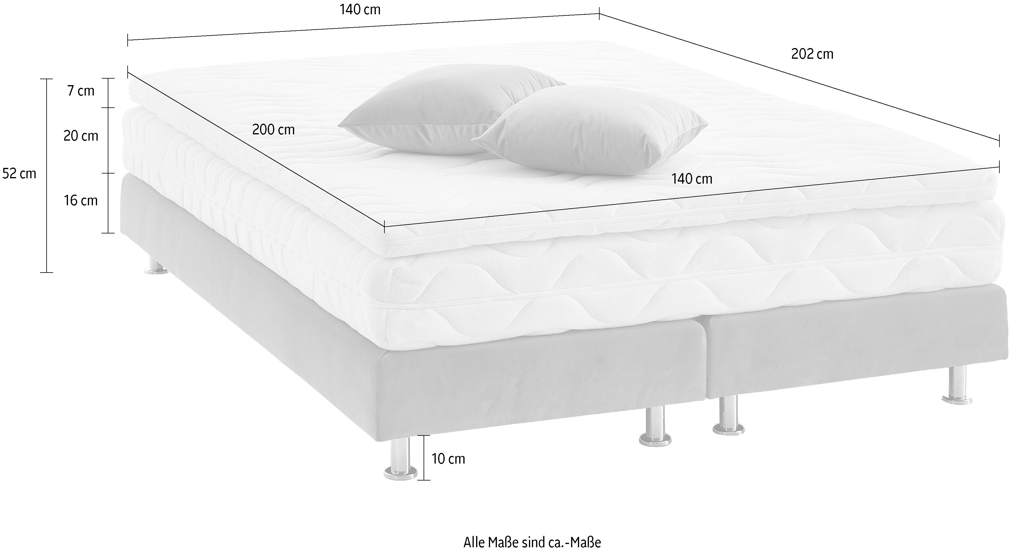 Westfalia Polsterbetten Boxspring NAGOYA selecteerbaar met en zonder topper, verkrijgbaar in h2, h3 en h4