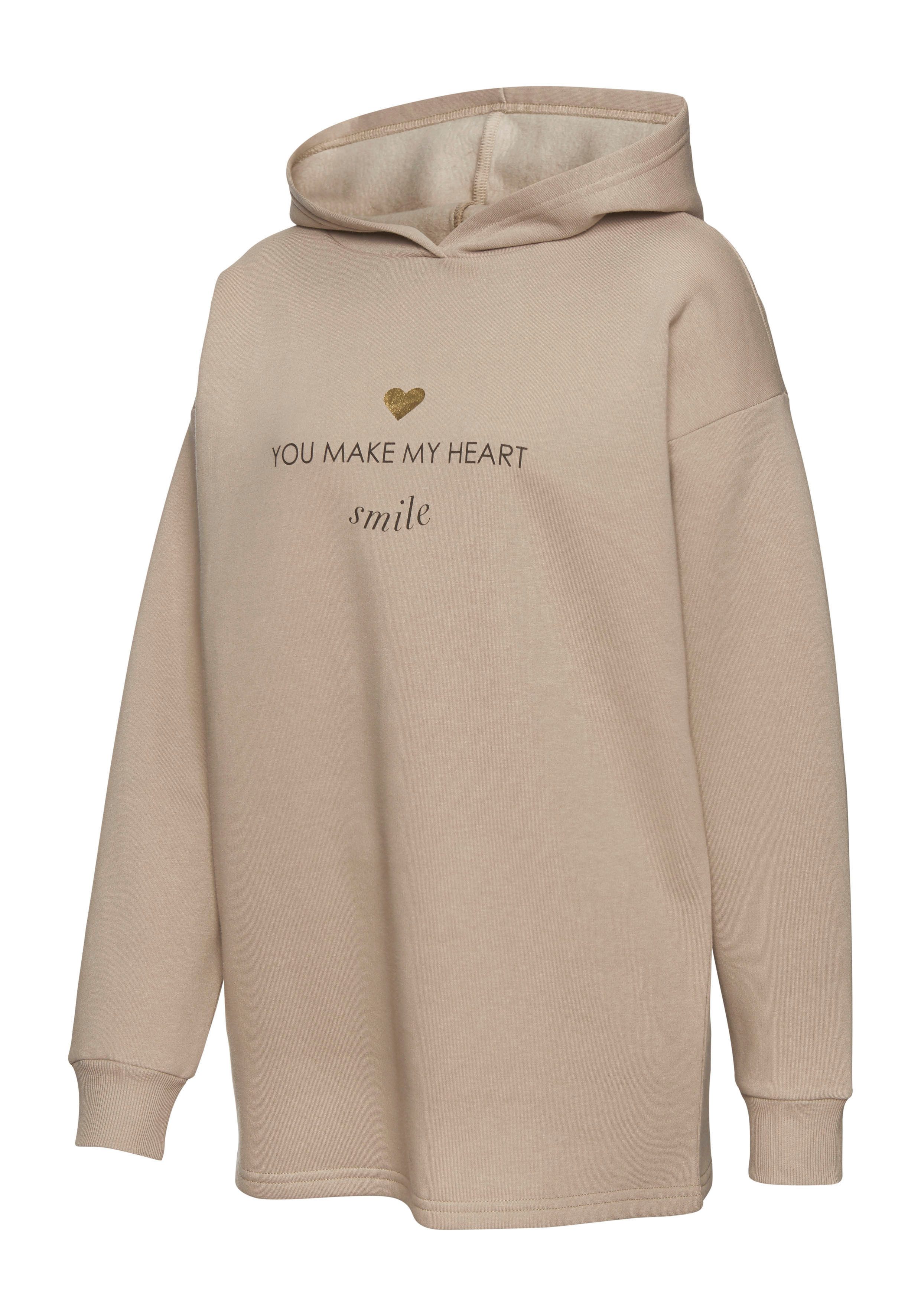 Lascana Hoodie Lounge- capuchontrui met print voor loungewear