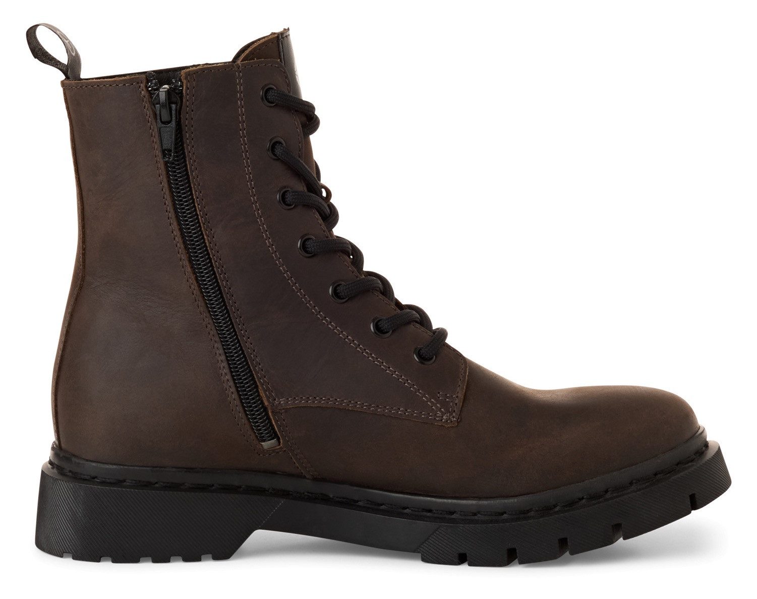 Tamaris Winterlaarzen blokhak, veterschoenen, winter enkellaars, t-logo op de tong
