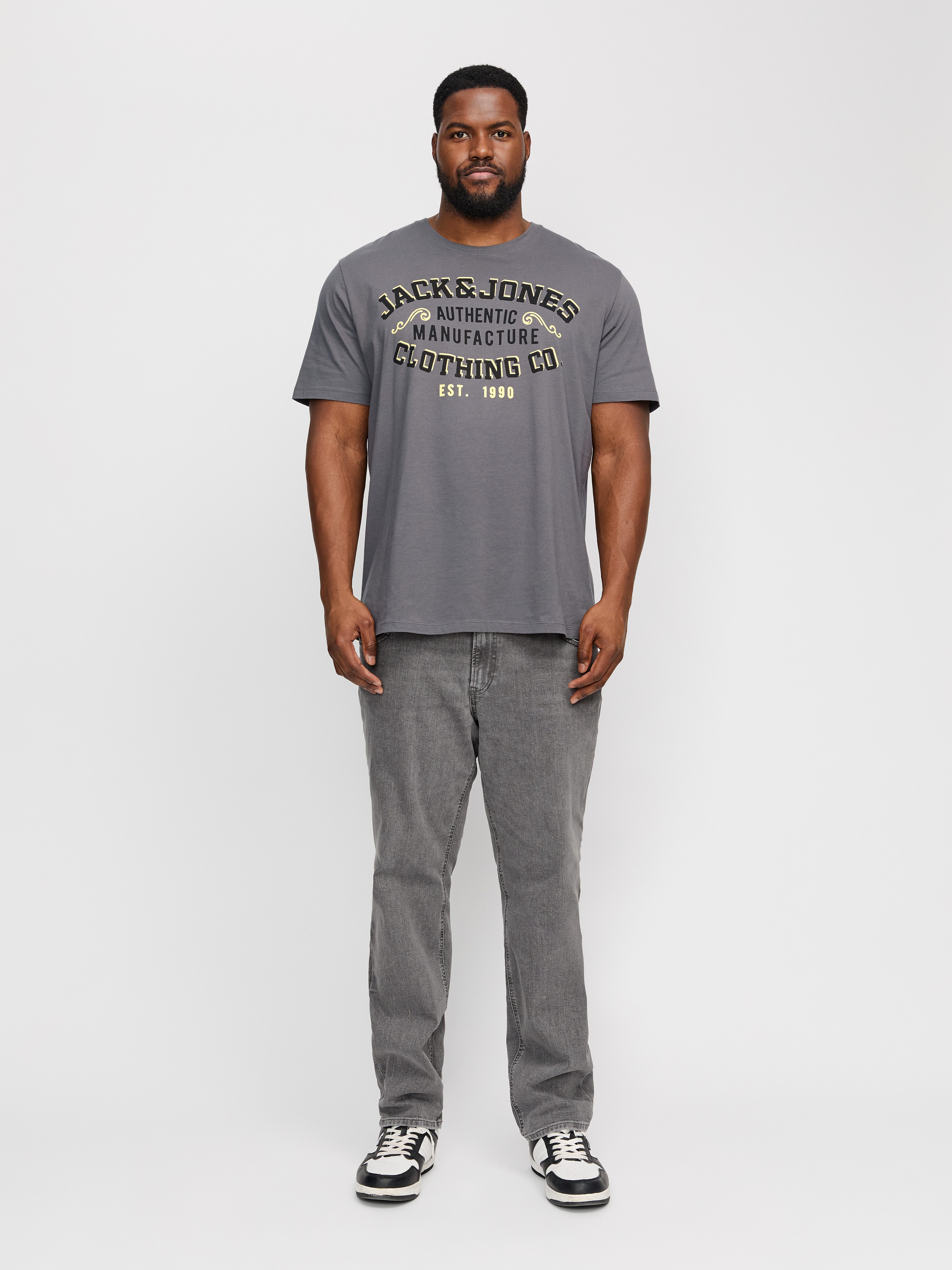 Jack & Jones PlusSize T-shirt JJELOGO TEE SS O-NECK 2 COL AW24 S PLS